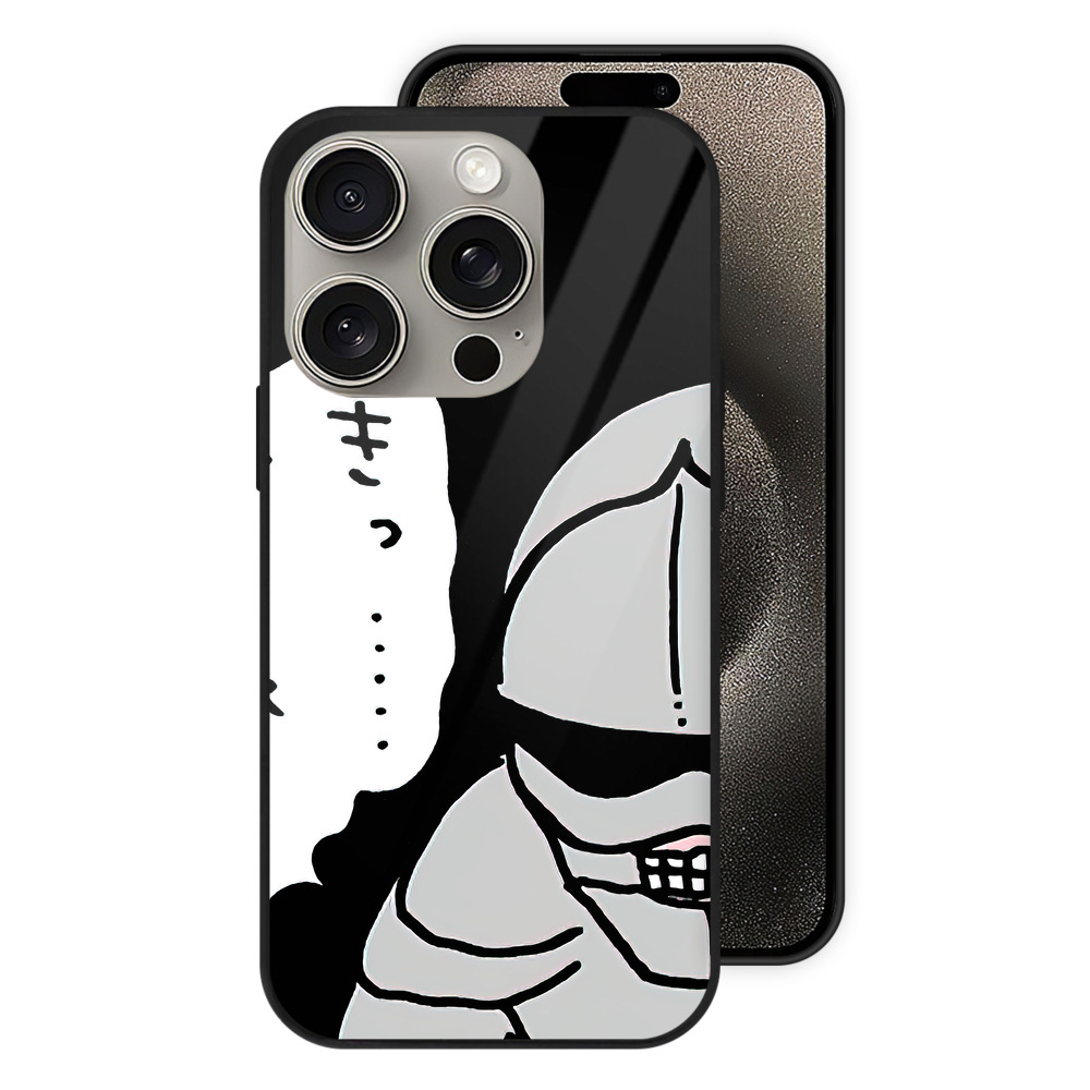 （画像用） ちいかわ 労働の鎧さん Chii-kawa Mr. Armor of Labor 【iPhone15Pro対応】スマホケース 耐衝撃＆黄変防止 背面ガラス