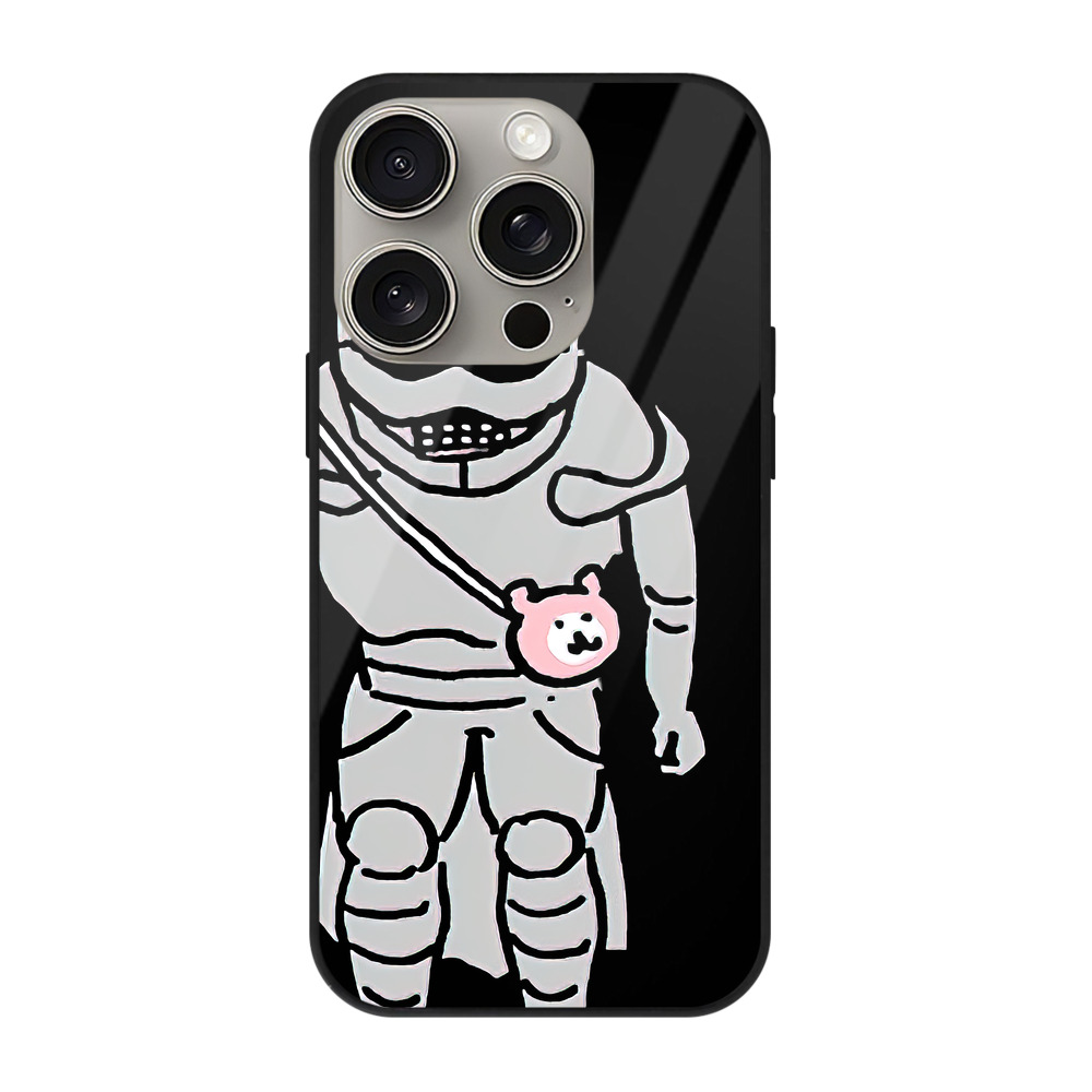 （画像用） ちいかわ 労働の鎧さん Chii-kawa Mr. Armor of Labor 【iPhone15Pro対応】スマホケース 耐衝撃＆黄変防止 背面ガラス