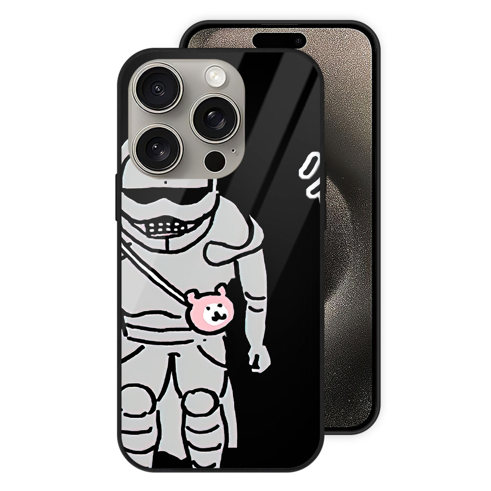 （画像用） ちいかわ 労働の鎧さん Chii-kawa Mr. Armor of Labor 【iPhone15Pro対応】スマホケース 耐衝撃＆黄変防止 背面ガラス