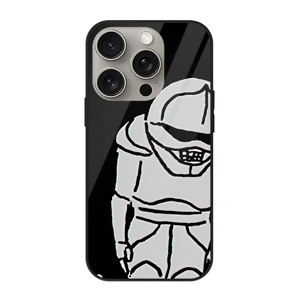（画像用） ちいかわ 労働の鎧さん Chii-kawa Mr. Armor of Labor 【iPhone15Pro対応】スマホケース 耐衝撃＆黄変防止 背面ガラス