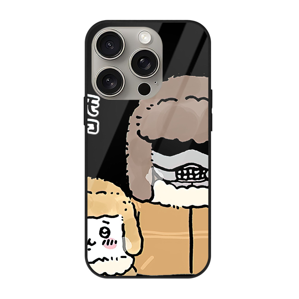 （画像用） ちいかわ 労働の鎧さん Chii-kawa Mr. Armor of Labor 【iPhone15Pro対応】スマホケース 耐衝撃＆黄変防止 背面ガラス