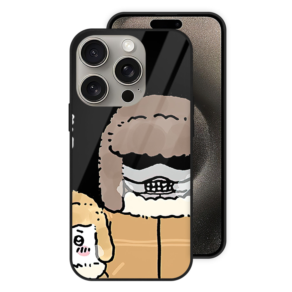 （画像用） ちいかわ 労働の鎧さん Chii-kawa Mr. Armor of Labor 【iPhone15Pro対応】スマホケース 耐衝撃＆黄変防止 背面ガラス