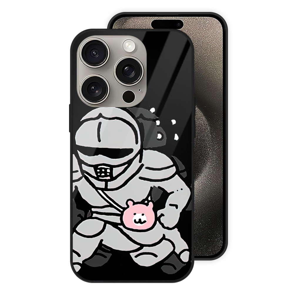 （画像用） ちいかわ 労働の鎧さん Chii-kawa Mr. Armor of Labor 【iPhone15Pro対応】スマホケース 耐衝撃＆黄変防止 背面ガラス