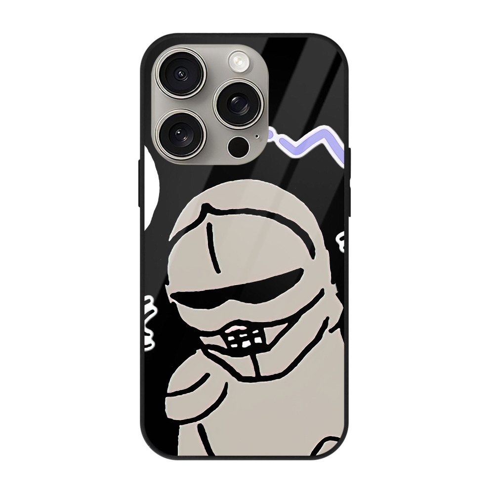 （画像用） ちいかわ 労働の鎧さん Chii-kawa Mr. Armor of Labor 【iPhone15Pro対応】スマホケース 耐衝撃＆黄変防止 背面ガラス