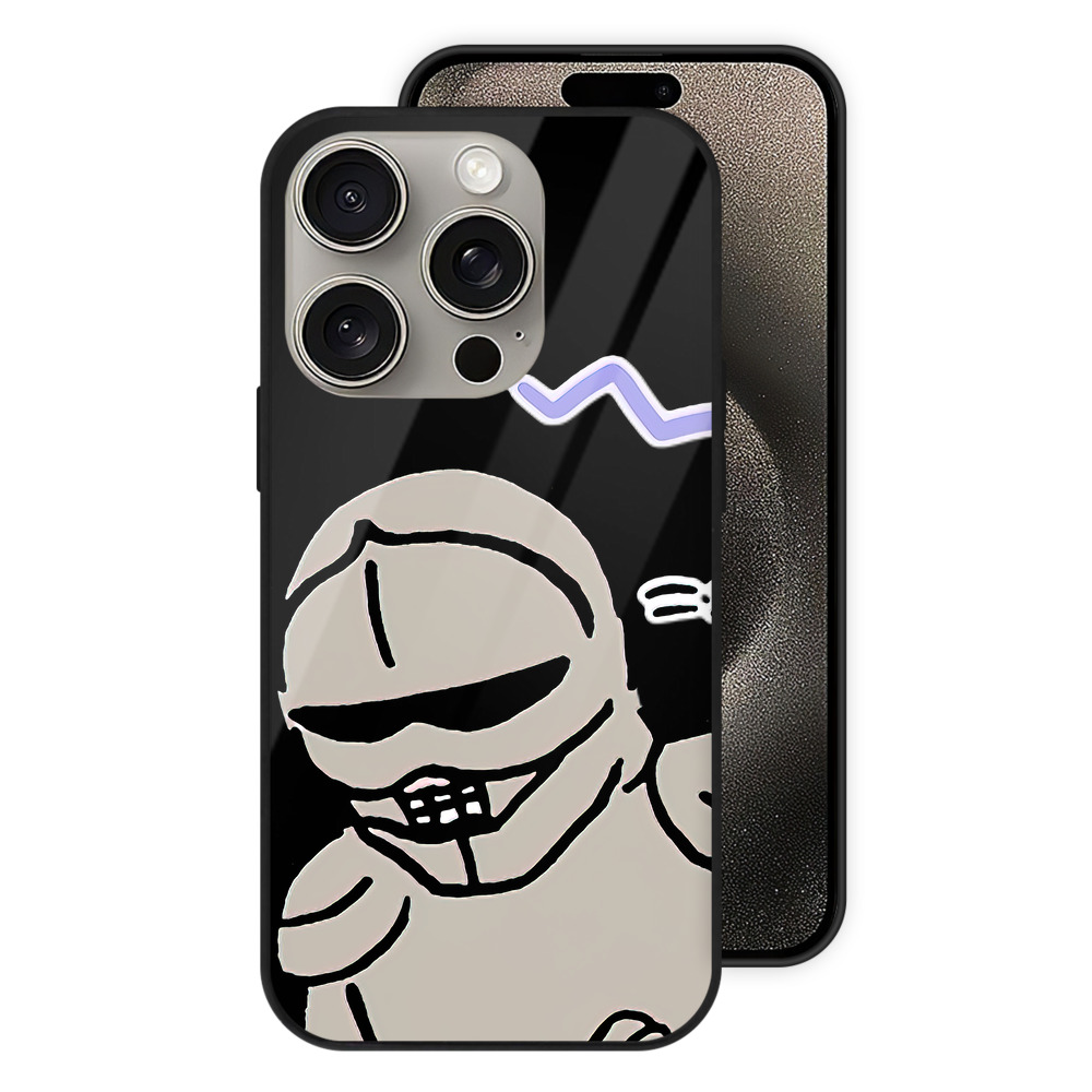 （画像用） ちいかわ 労働の鎧さん Chii-kawa Mr. Armor of Labor 【iPhone15Pro対応】スマホケース 耐衝撃＆黄変防止 背面ガラス
