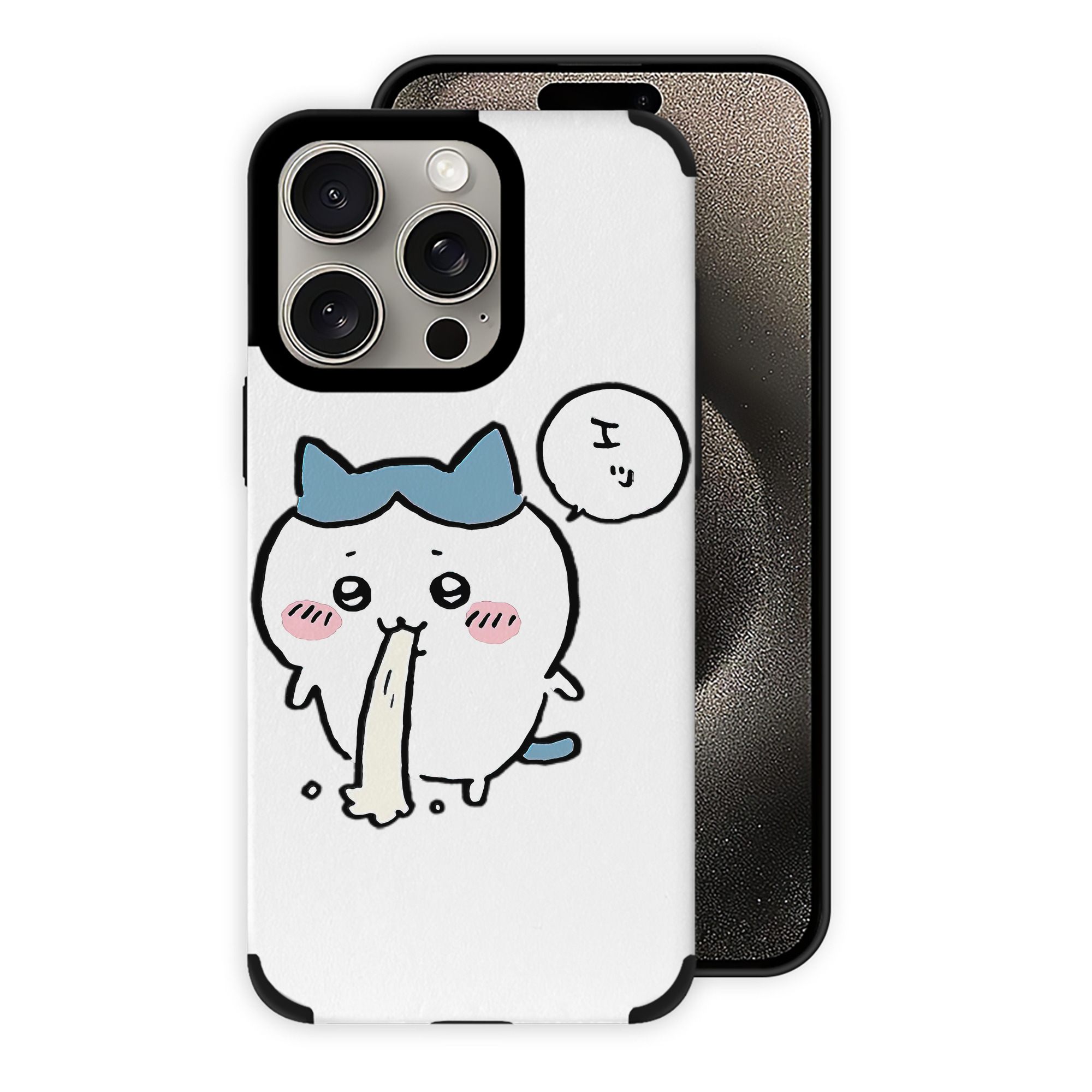 （画像用） ちいかわ ハチワレ Chii-kawa hachiware 【iPhone15ProMax対応】 PUレザー スマホケース 耐衝撃＆黄変防止