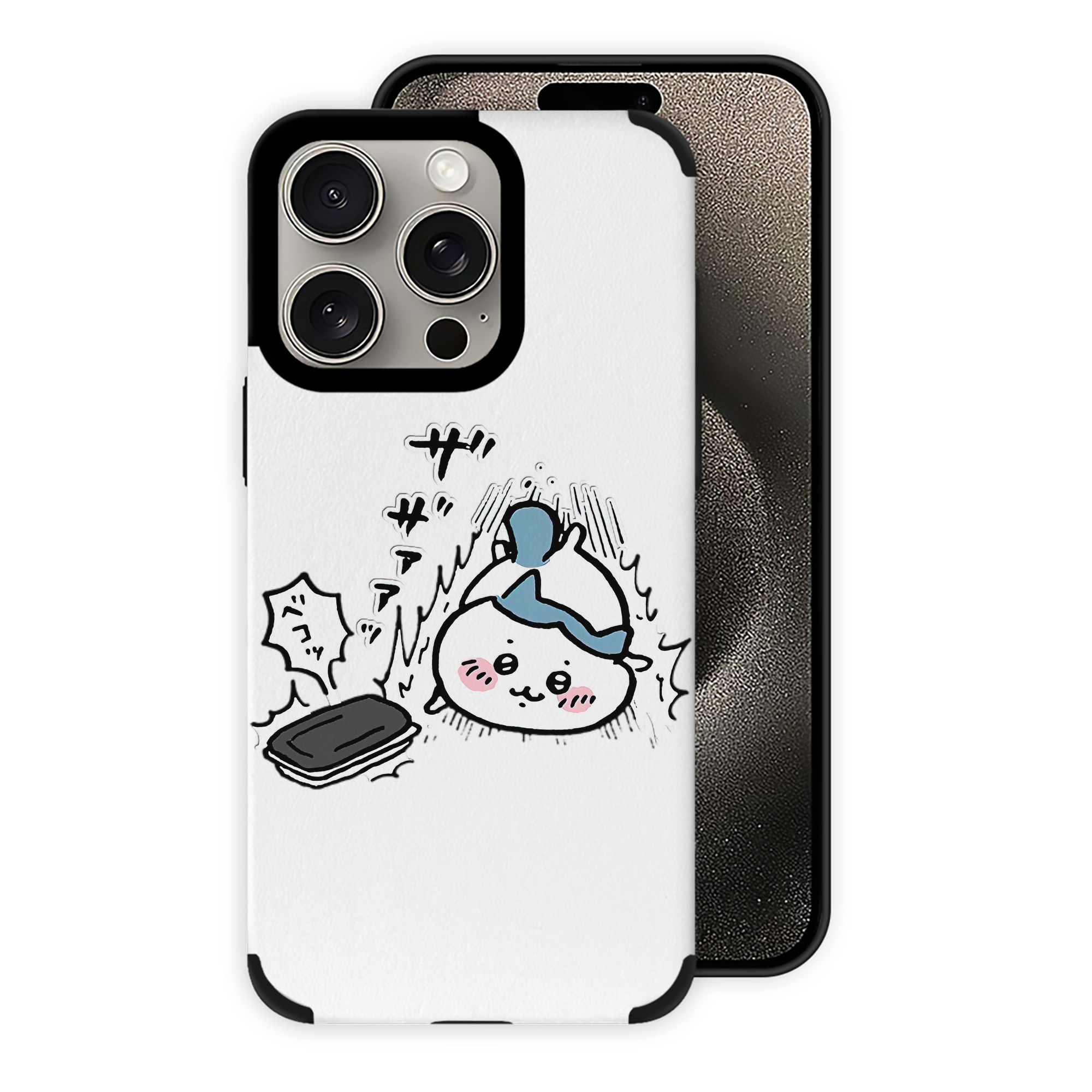 （画像用） ちいかわ ハチワレ Chii-kawa hachiware 【iPhone15ProMax対応】 PUレザー スマホケース 耐衝撃＆黄変防止