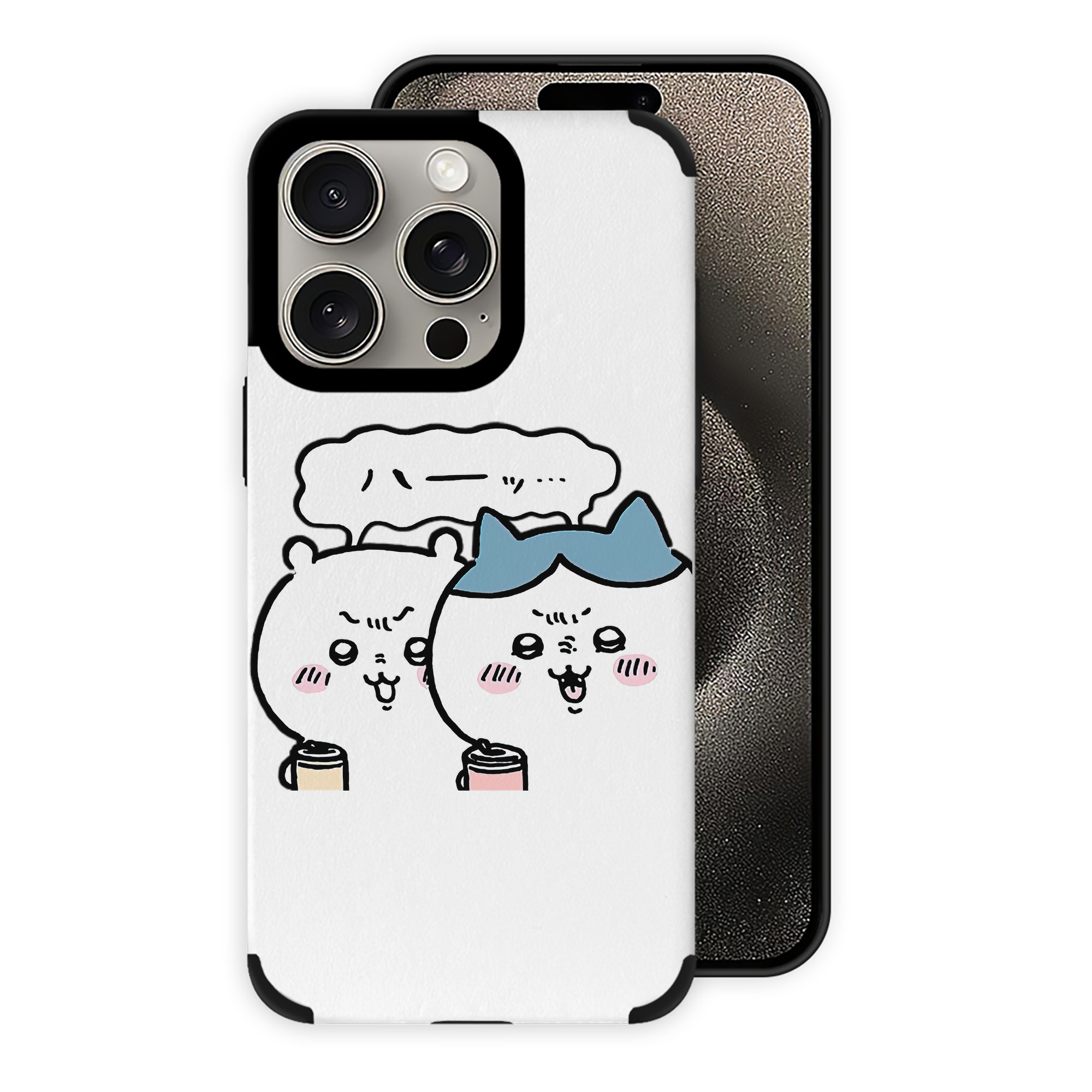 （画像用） ちいかわ ハチワレ Chii-kawa hachiware 【iPhone15ProMax対応】 PUレザー スマホケース 耐衝撃＆黄変防止