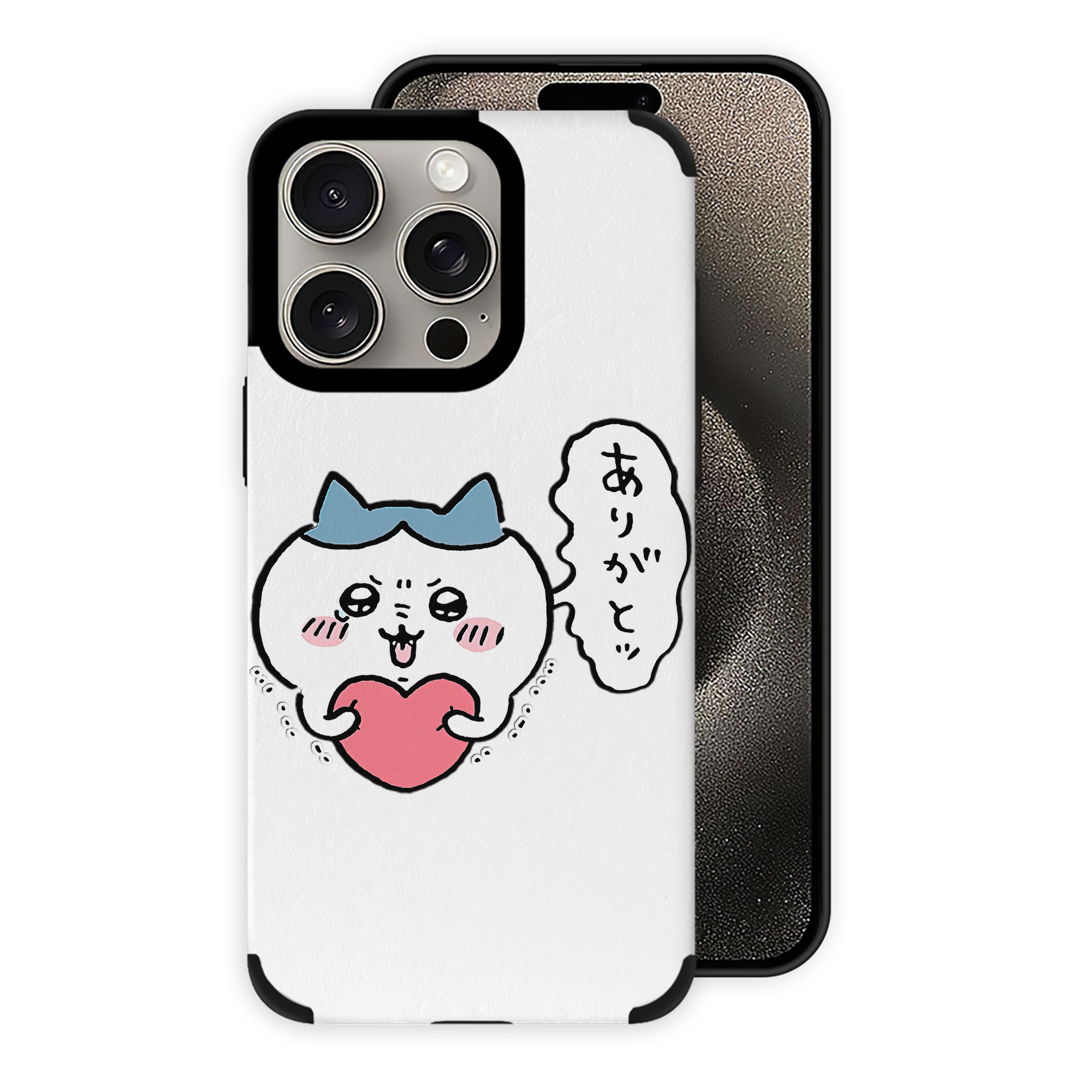 （画像用） ちいかわ ハチワレ Chii-kawa hachiware 【iPhone15ProMax対応】 PUレザー スマホケース 耐衝撃＆黄変防止