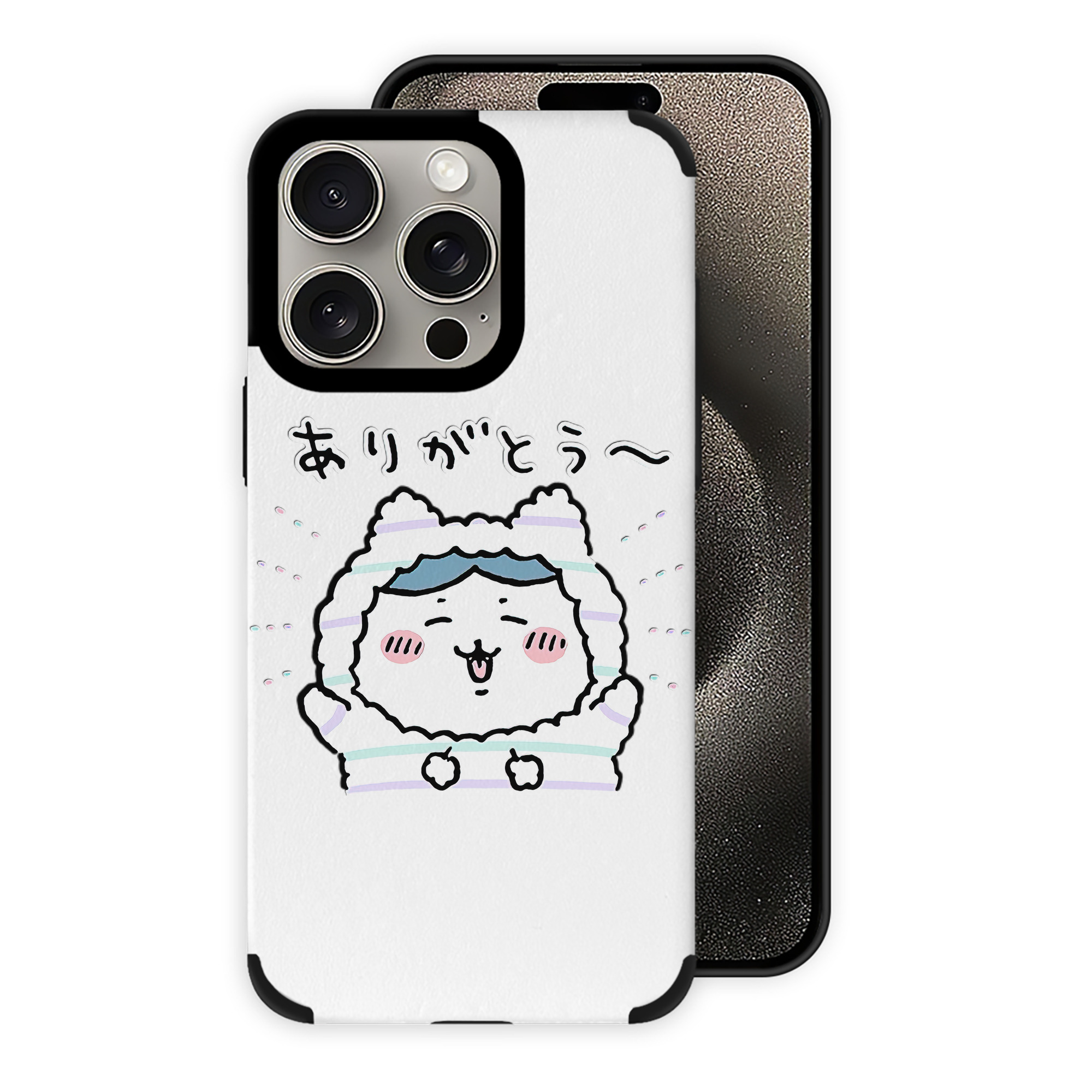 （画像用） ちいかわ ハチワレ Chii-kawa hachiware 【iPhone15ProMax対応】 PUレザー スマホケース 耐衝撃＆黄変防止