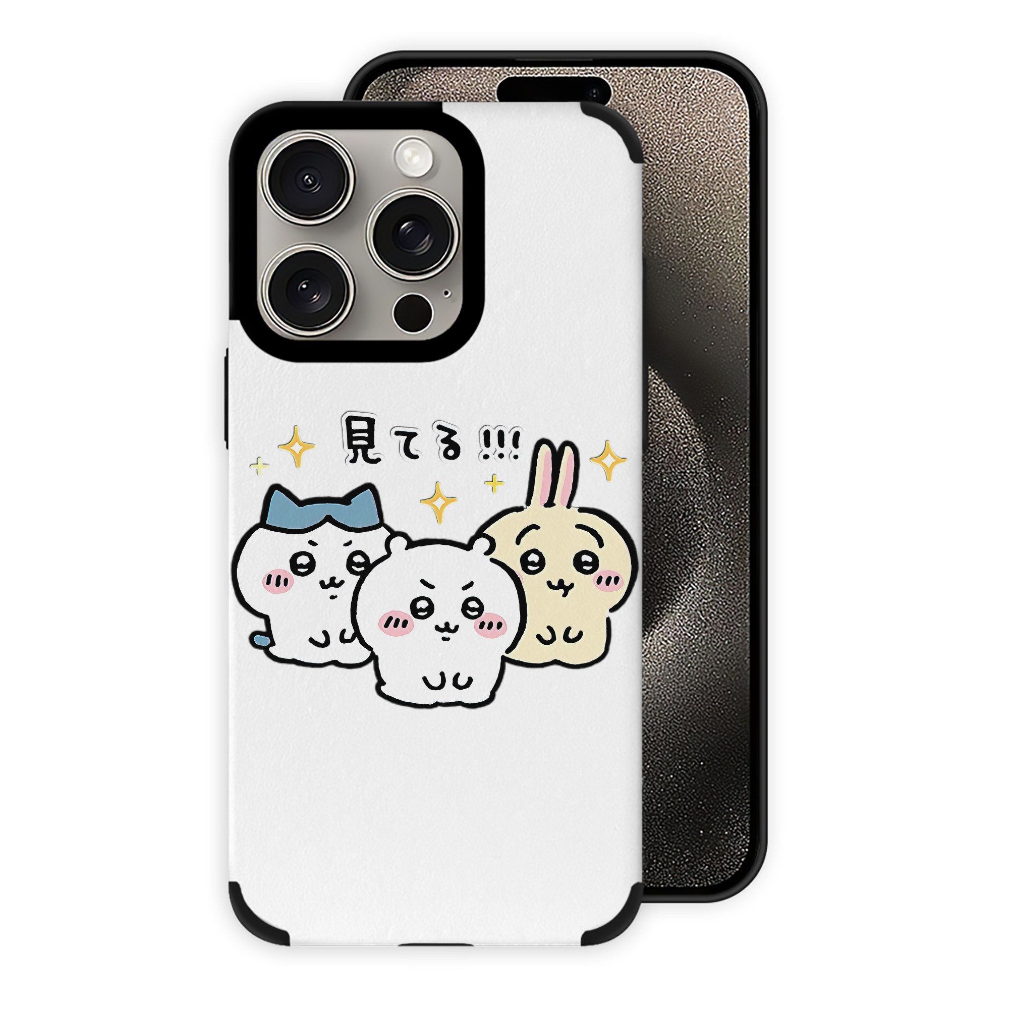 （画像用） ちいかわ ハチワレ Chii-kawa hachiware 【iPhone15ProMax対応】 PUレザー スマホケース 耐衝撃＆黄変防止