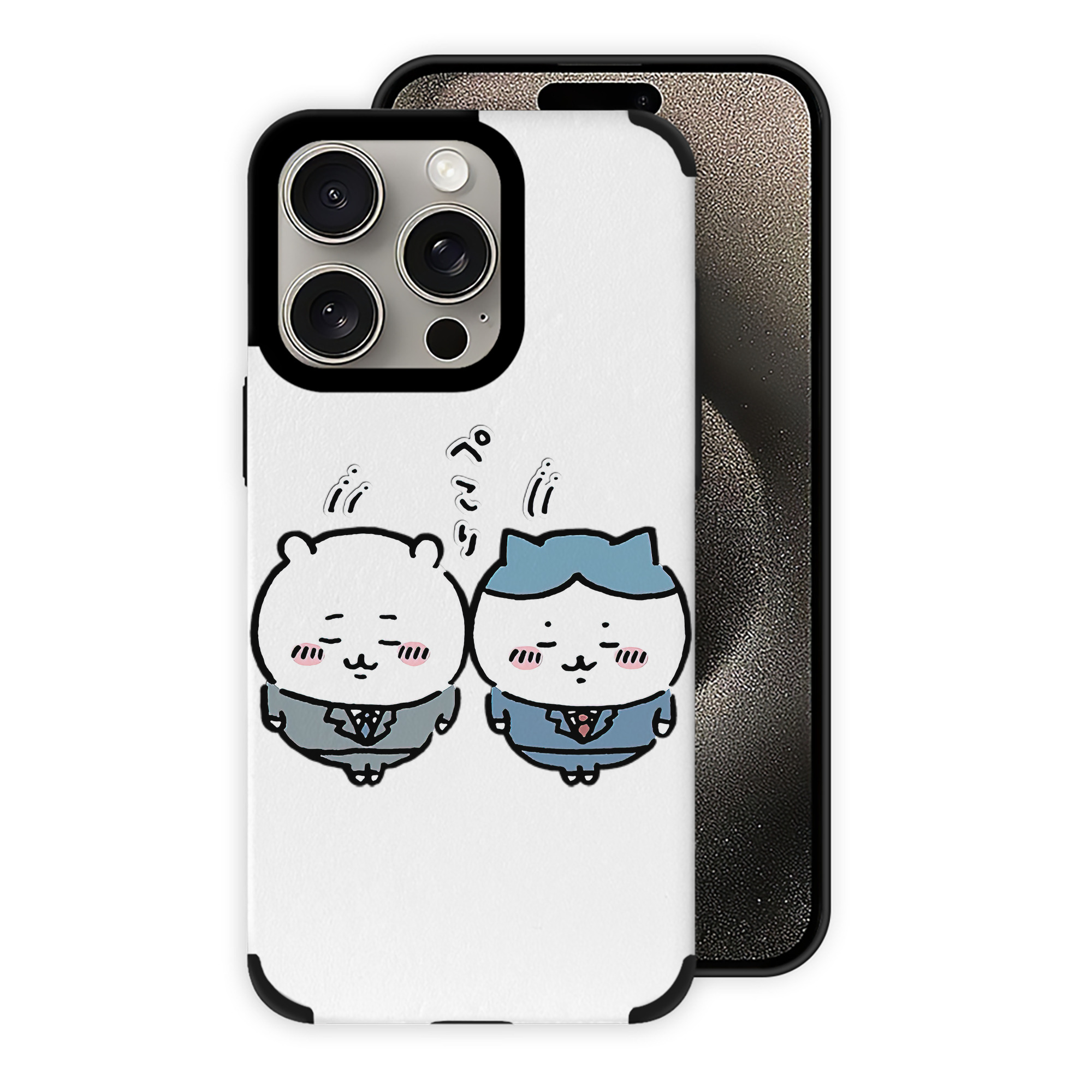 （画像用） ちいかわ ハチワレ Chii-kawa hachiware 【iPhone15ProMax対応】 PUレザー スマホケース 耐衝撃＆黄変防止