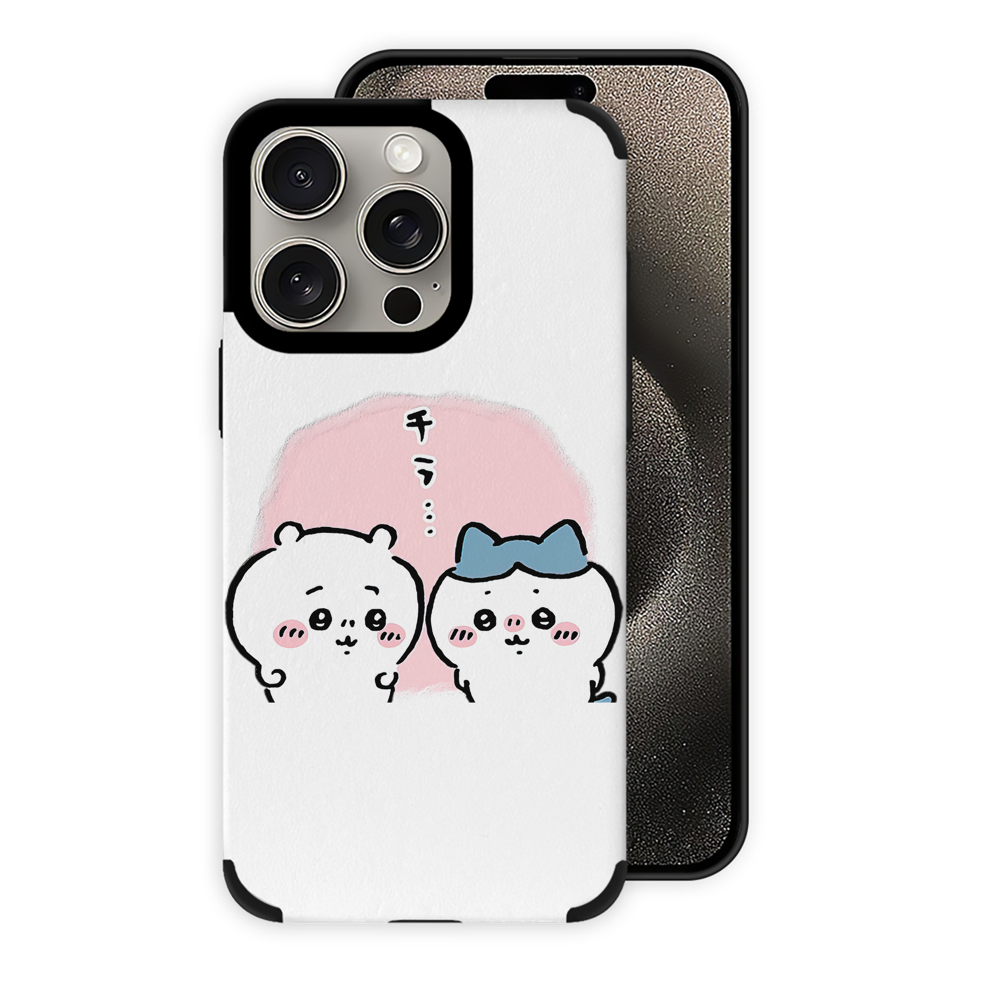 （画像用） ちいかわ ハチワレ Chii-kawa hachiware 【iPhone15ProMax対応】 PUレザー スマホケース 耐衝撃＆黄変防止