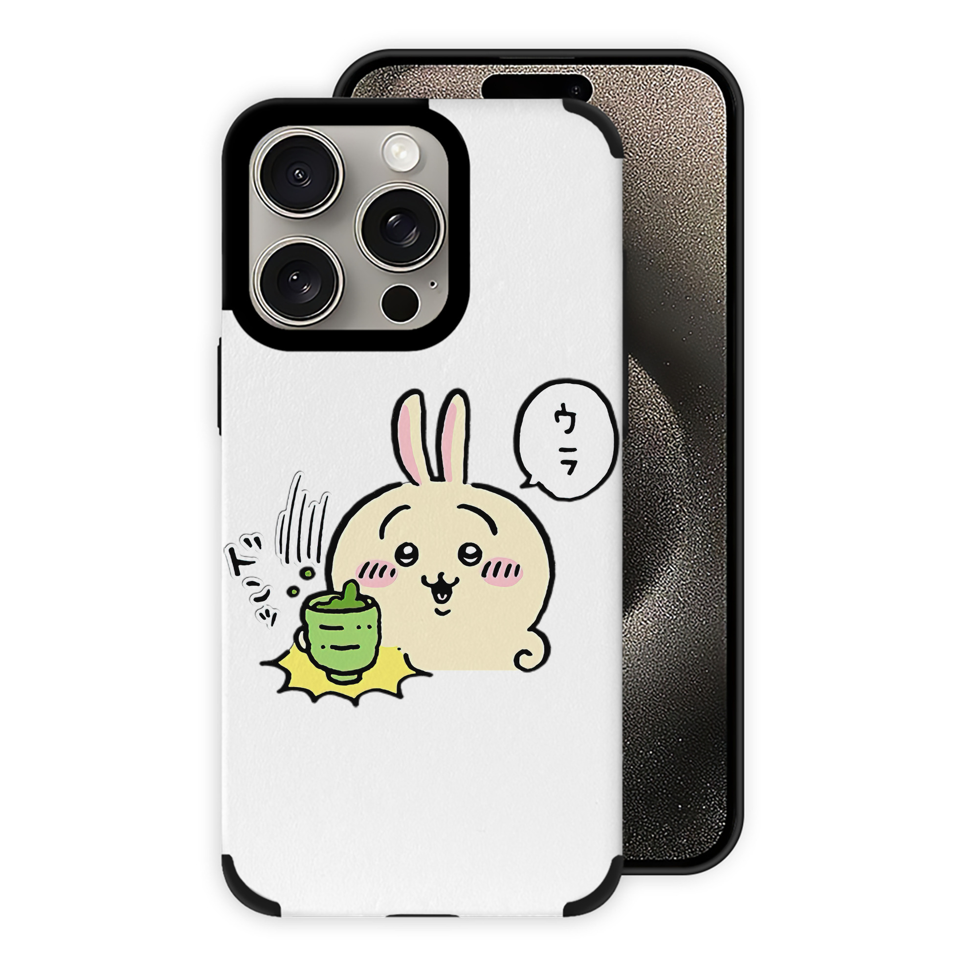 （画像用） ちいかわ うさぎ Chii-kawa usagi 【iPhone15ProMax対応】 PUレザー スマホケース 耐衝撃＆黄変防止