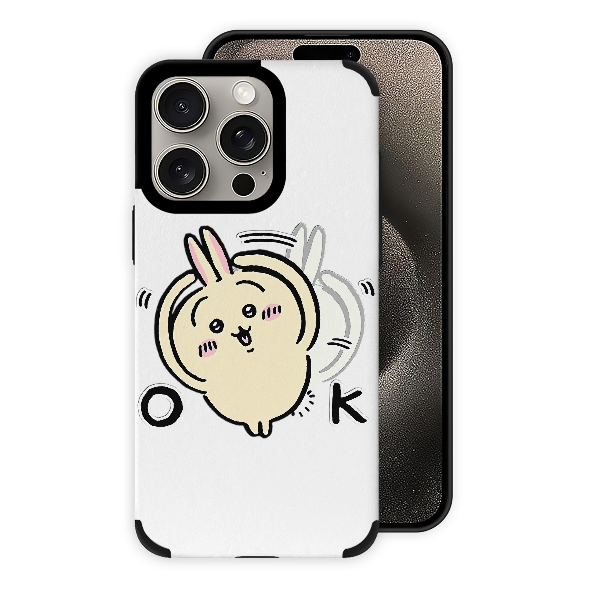 （画像用） ちいかわ うさぎ Chii-kawa usagi 【iPhone15ProMax対応】 PUレザー スマホケース 耐衝撃＆黄変防止