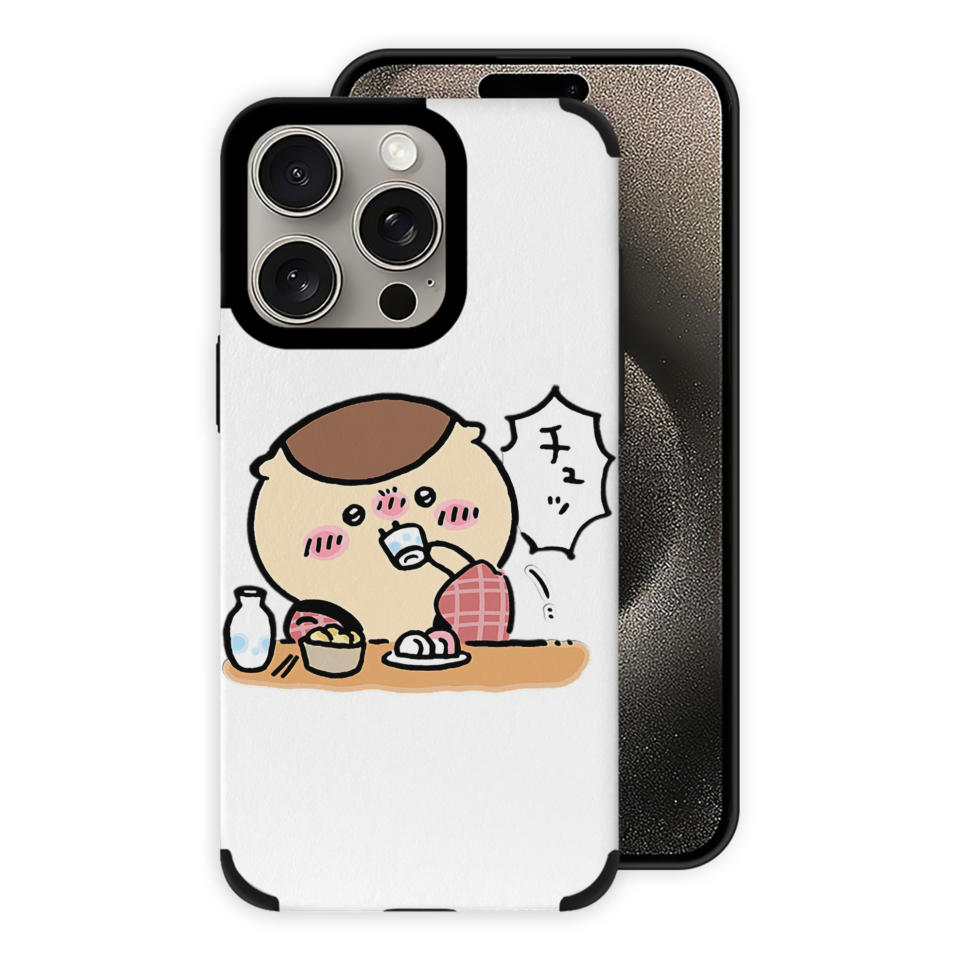 （画像用） ちいかわ くりまんじゅう Chii-kawa kuri manjū 【iPhone15ProMax対応】 PUレザー スマホケース 耐衝撃＆黄変防止