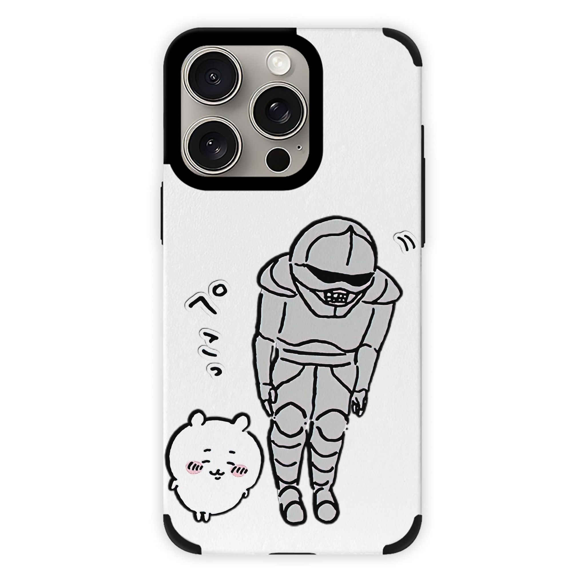 （画像用） ちいかわ 労働の鎧さん Chii-kawa Mr. Armor of Labor 【iPhone15ProMax対応】 PUレザー スマホケース 耐衝撃＆黄変防止