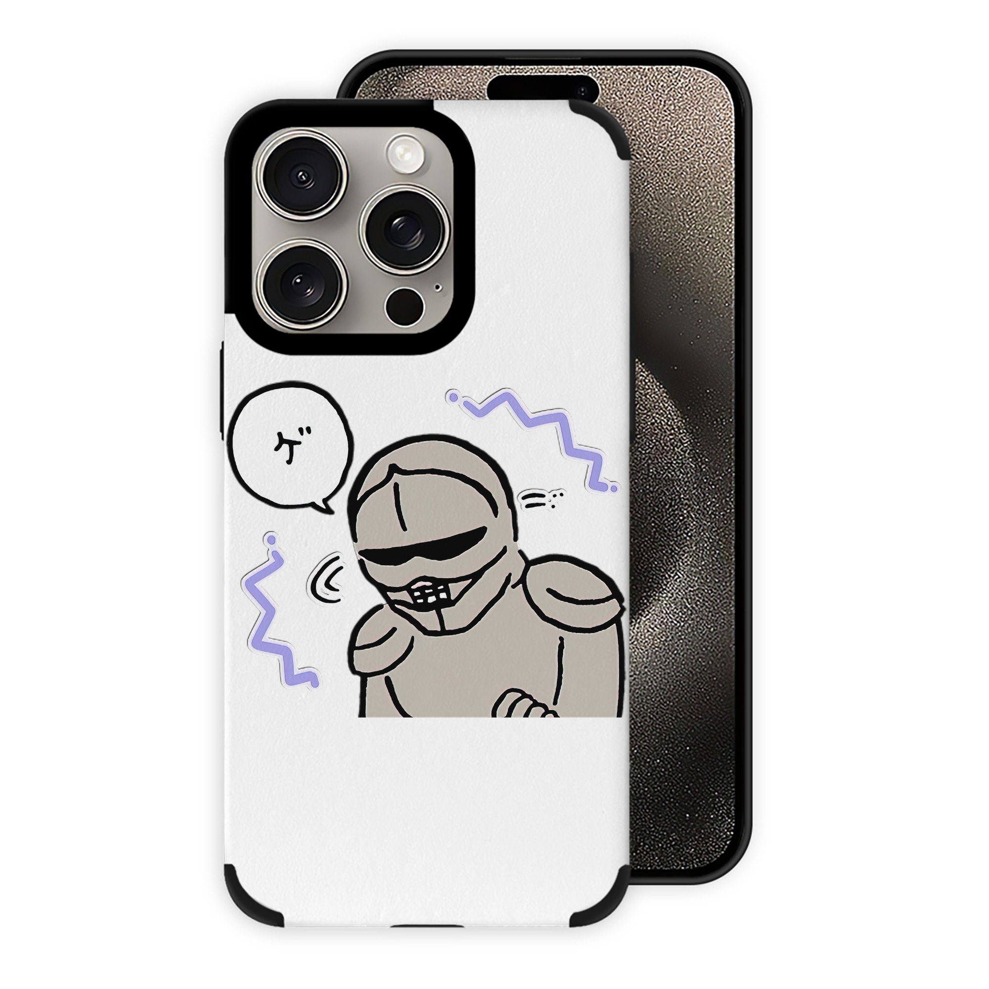 （画像用） ちいかわ 労働の鎧さん Chii-kawa Mr. Armor of Labor 【iPhone15ProMax対応】 PUレザー スマホケース 耐衝撃＆黄変防止