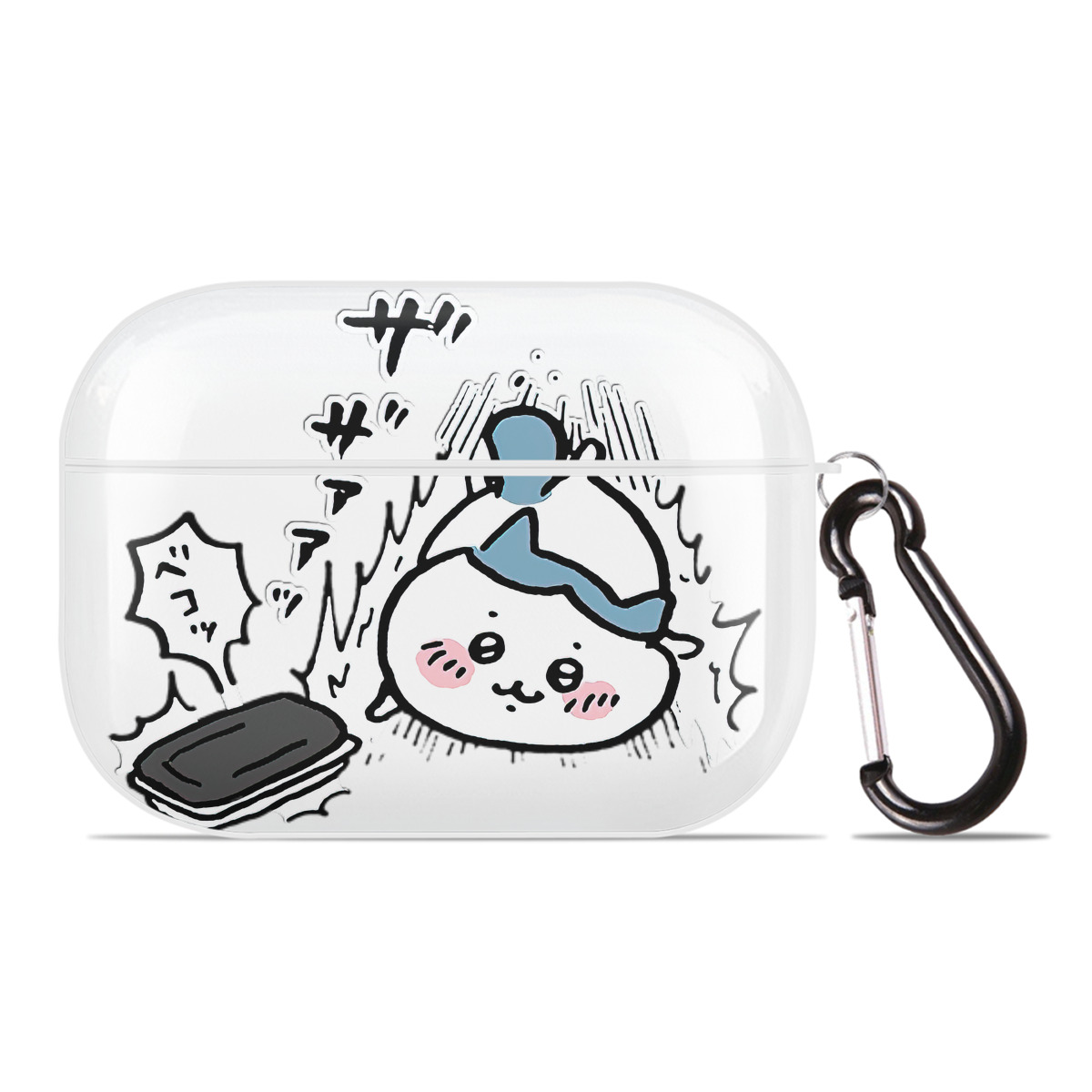 （画像用） ちいかわ ハチワレ Chii-kawa hachiware 【AirPods Pro用】ハードシェル保護ケース 耐衝撃・防指紋・カラビナ付き商品仕様