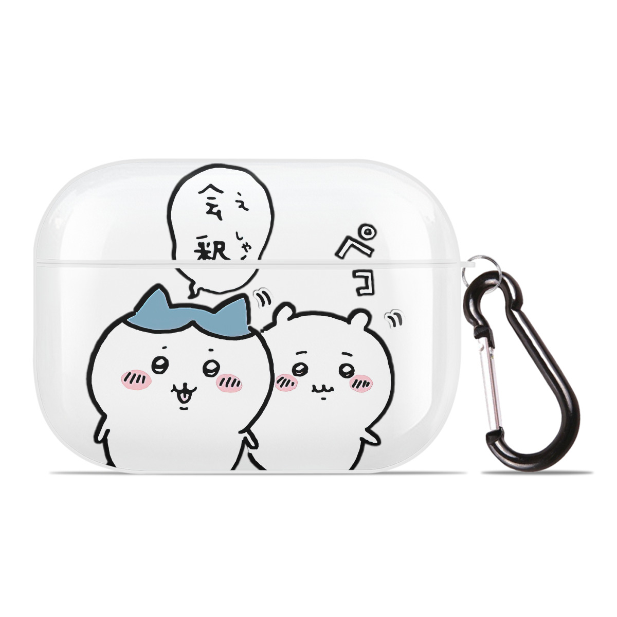 （画像用） ちいかわ ハチワレ Chii-kawa hachiware 【AirPods Pro用】ハードシェル保護ケース 耐衝撃・防指紋・カラビナ付き商品仕様
