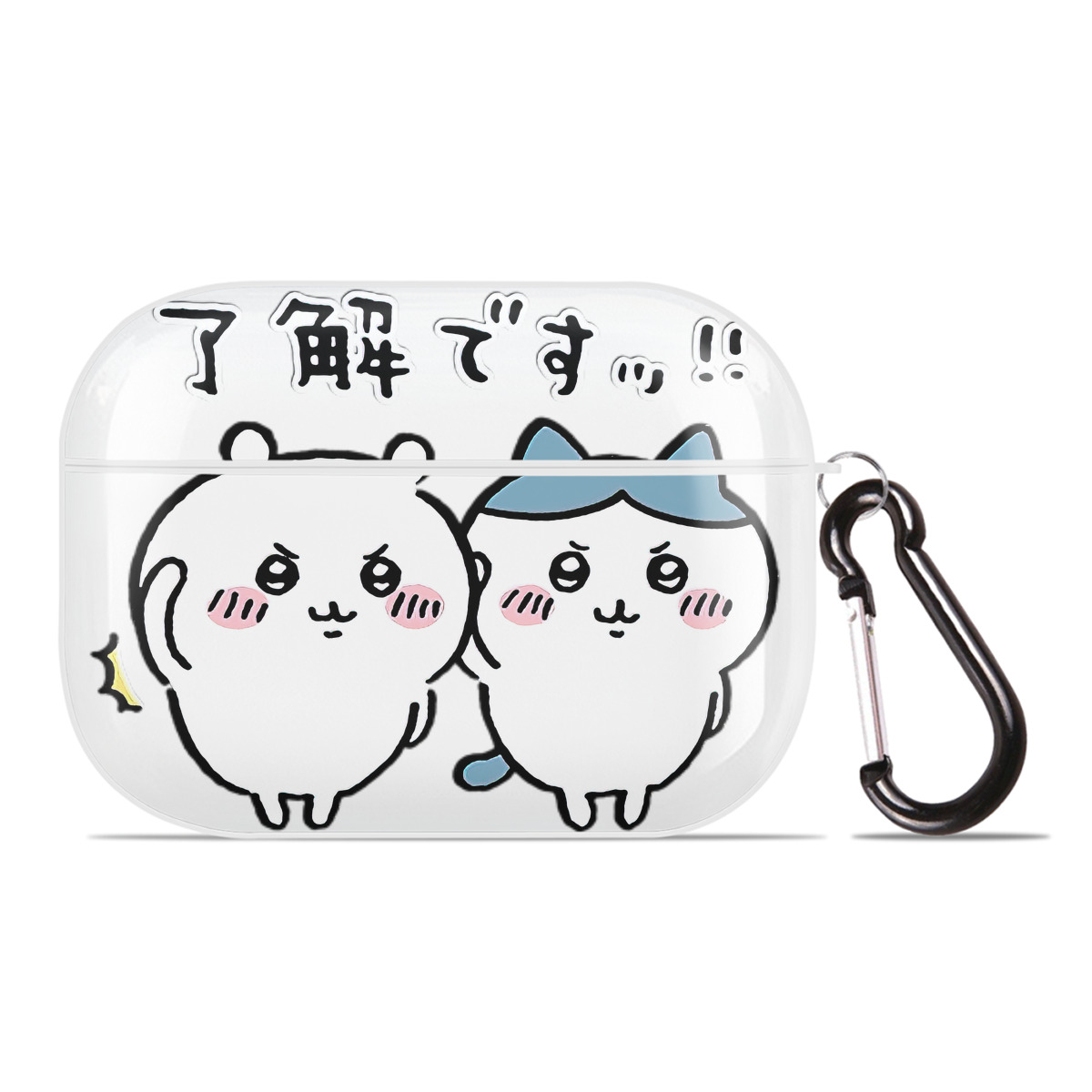 （画像用） ちいかわ ハチワレ Chii-kawa hachiware 【AirPods Pro用】ハードシェル保護ケース 耐衝撃・防指紋・カラビナ付き商品仕様