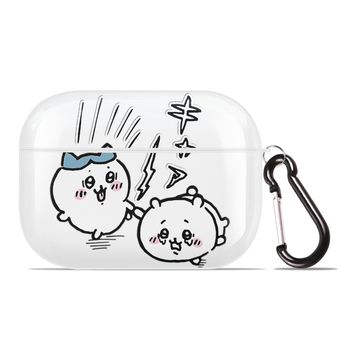 （画像用） ちいかわ ハチワレ Chii-kawa hachiware 【AirPods Pro用】ハードシェル保護ケース 耐衝撃・防指紋・カラビナ付き商品仕様