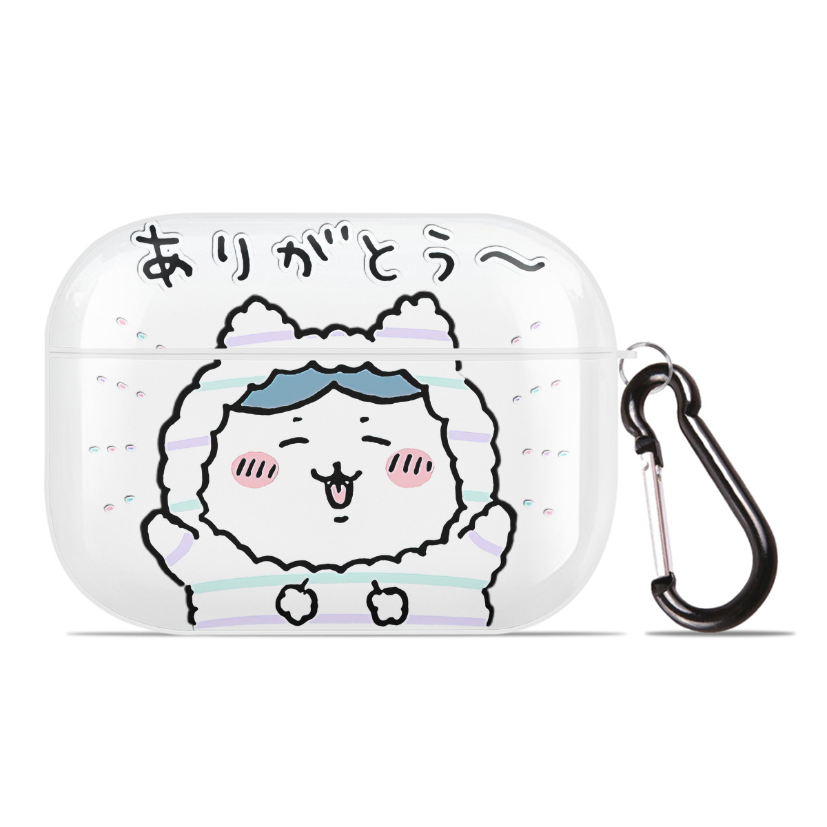 （画像用） ちいかわ ハチワレ Chii-kawa hachiware 【AirPods Pro用】ハードシェル保護ケース 耐衝撃・防指紋・カラビナ付き商品仕様