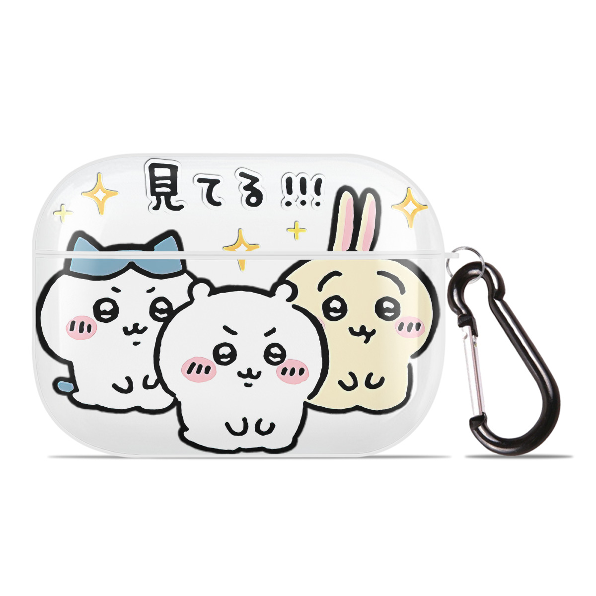 （画像用） ちいかわ ハチワレ Chii-kawa hachiware 【AirPods Pro用】ハードシェル保護ケース 耐衝撃・防指紋・カラビナ付き商品仕様