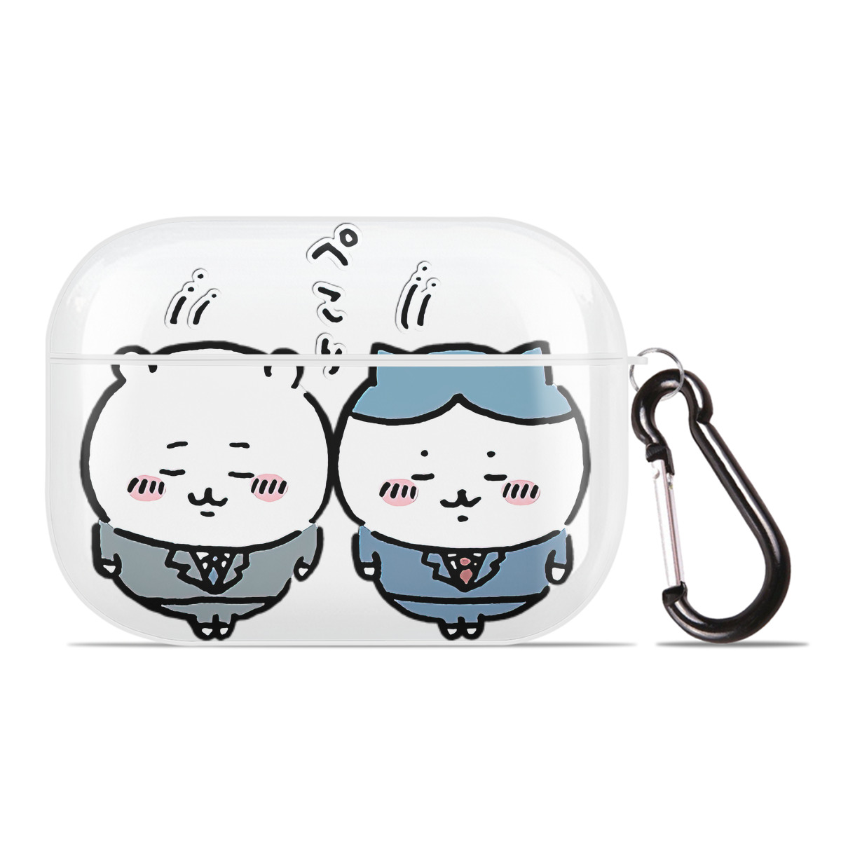 （画像用） ちいかわ ハチワレ Chii-kawa hachiware 【AirPods Pro用】ハードシェル保護ケース 耐衝撃・防指紋・カラビナ付き商品仕様