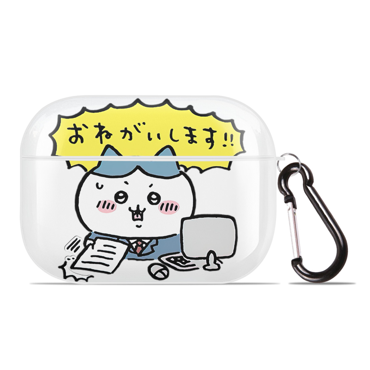 （画像用） ちいかわ ハチワレ Chii-kawa hachiware 【AirPods Pro用】ハードシェル保護ケース 耐衝撃・防指紋・カラビナ付き商品仕様
