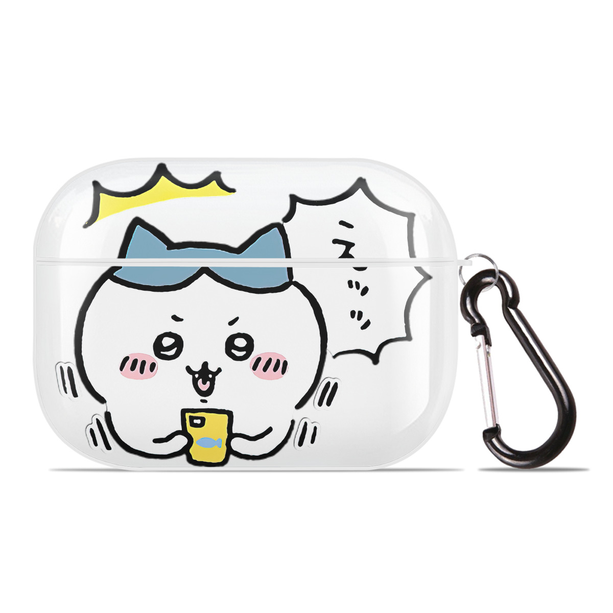 （画像用） ちいかわ ハチワレ Chii-kawa hachiware 【AirPods Pro用】ハードシェル保護ケース 耐衝撃・防指紋・カラビナ付き商品仕様