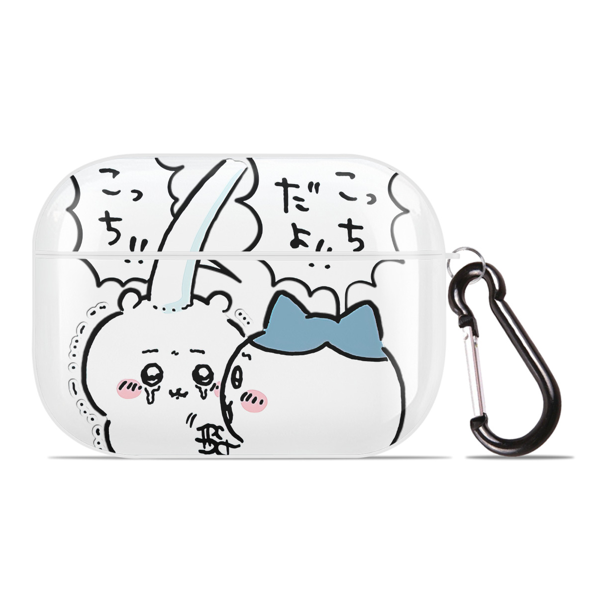 （画像用） ちいかわ ハチワレ Chii-kawa hachiware 【AirPods Pro用】ハードシェル保護ケース 耐衝撃・防指紋・カラビナ付き商品仕様