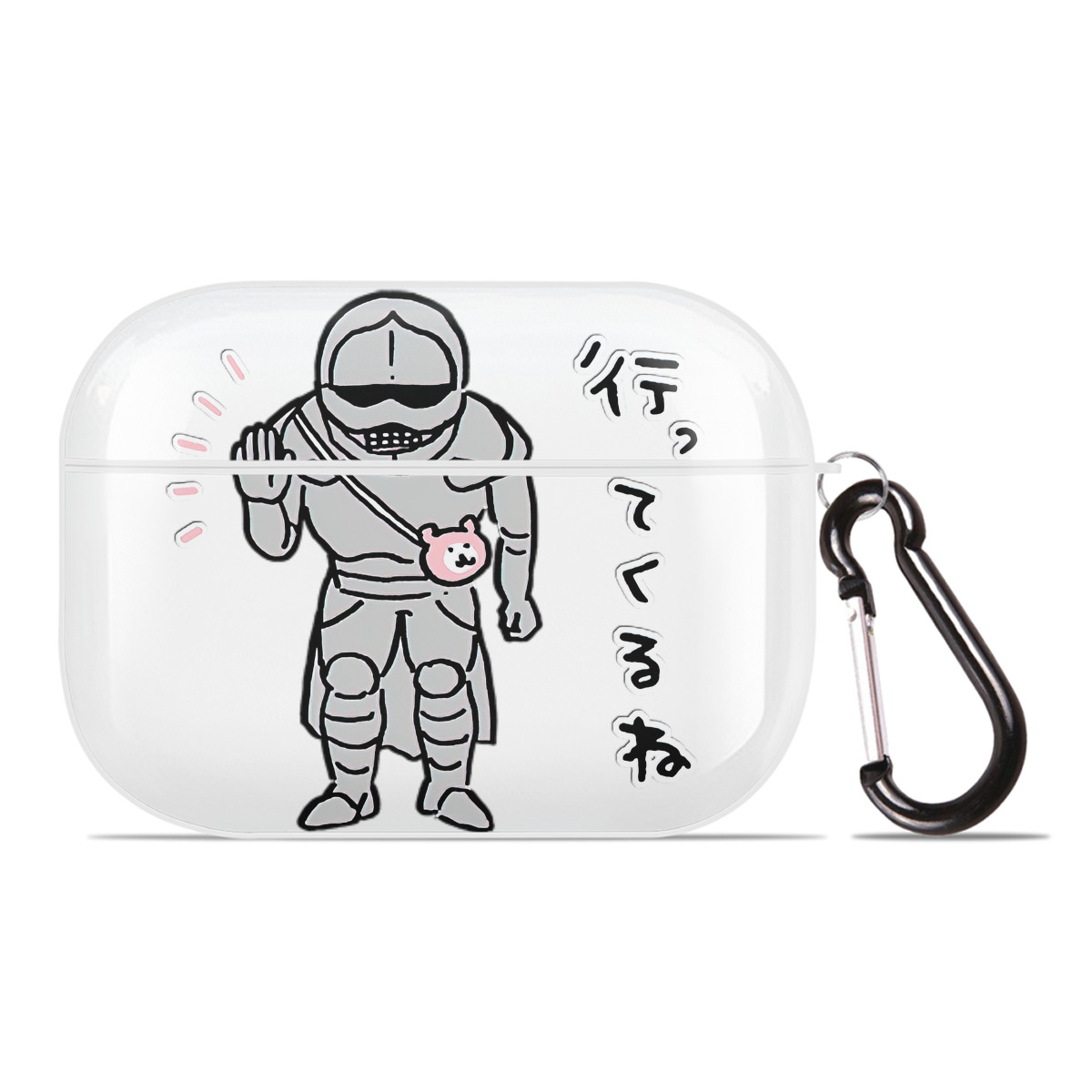 （画像用） ちいかわ 労働の鎧さん Chii-kawa Mr. Armor of Labor 【AirPods Pro用】ハードシェル保護ケース 耐衝撃・防指紋・カラビナ付き商品仕様