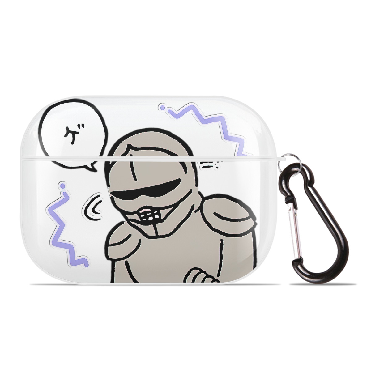 （画像用） ちいかわ 労働の鎧さん Chii-kawa Mr. Armor of Labor 【AirPods Pro用】ハードシェル保護ケース 耐衝撃・防指紋・カラビナ付き商品仕様