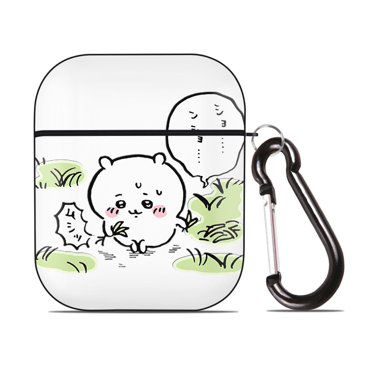 （画像用） ちいかわ ちいかわ Chii-kawa chiikawa AirPods 第2世代保護ケース ハードシェル ブラック 耐衝撃・防指紋・カラビナ付き
