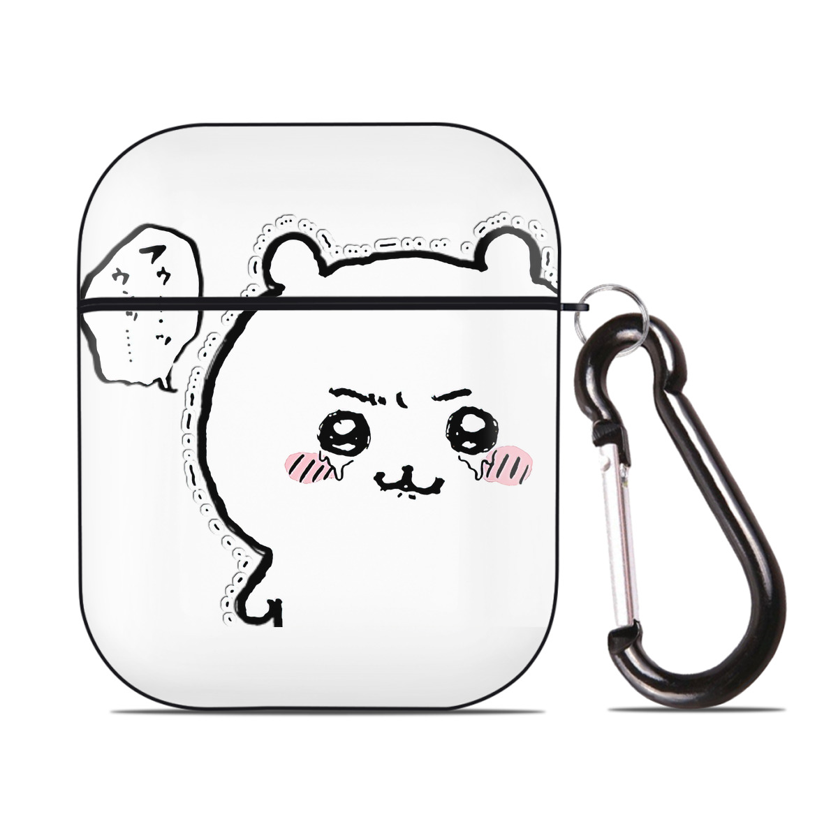 （画像用） ちいかわ ちいかわ Chii-kawa chiikawa AirPods 第2世代保護ケース ハードシェル ブラック 耐衝撃・防指紋・カラビナ付き