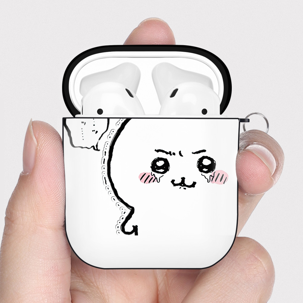 （画像用） ちいかわ ちいかわ Chii-kawa chiikawa AirPods 第2世代保護ケース ハードシェル ブラック 耐衝撃・防指紋・カラビナ付き