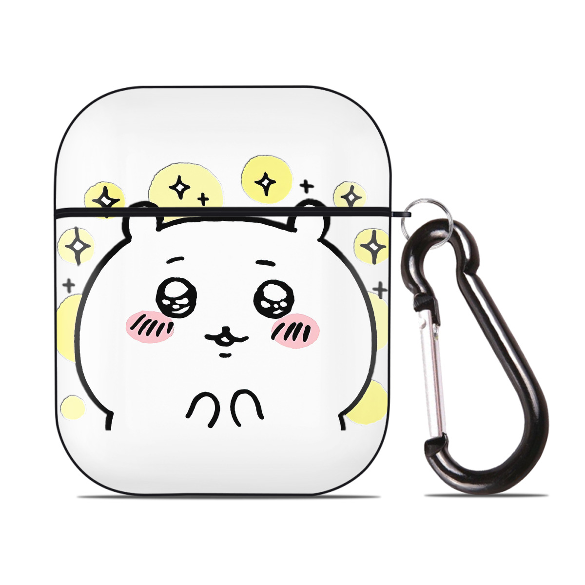 （画像用） ちいかわ ちいかわ Chii-kawa chiikawa AirPods 第2世代保護ケース ハードシェル ブラック 耐衝撃・防指紋・カラビナ付き