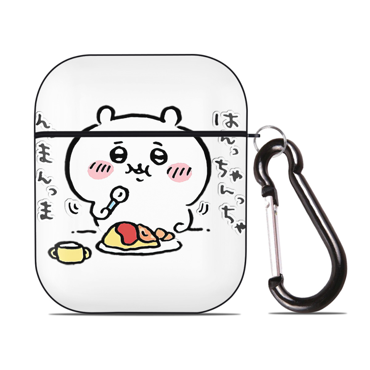 （画像用） ちいかわ ちいかわ Chii-kawa chiikawa AirPods 第2世代保護ケース ハードシェル ブラック 耐衝撃・防指紋・カラビナ付き