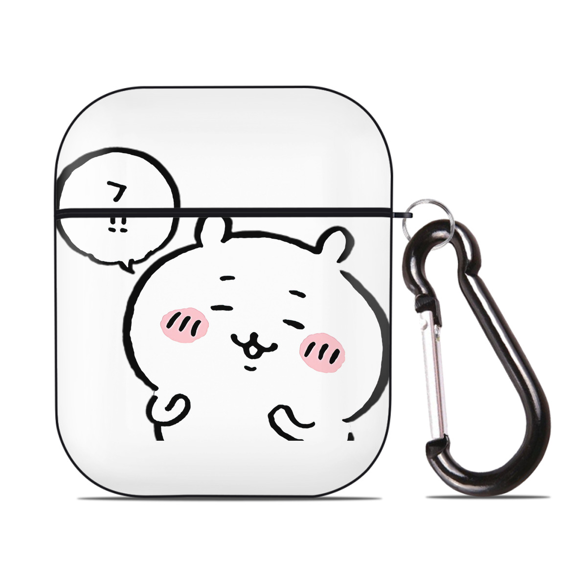 （画像用） ちいかわ ちいかわ Chii-kawa chiikawa AirPods 第2世代保護ケース ハードシェル ブラック 耐衝撃・防指紋・カラビナ付き