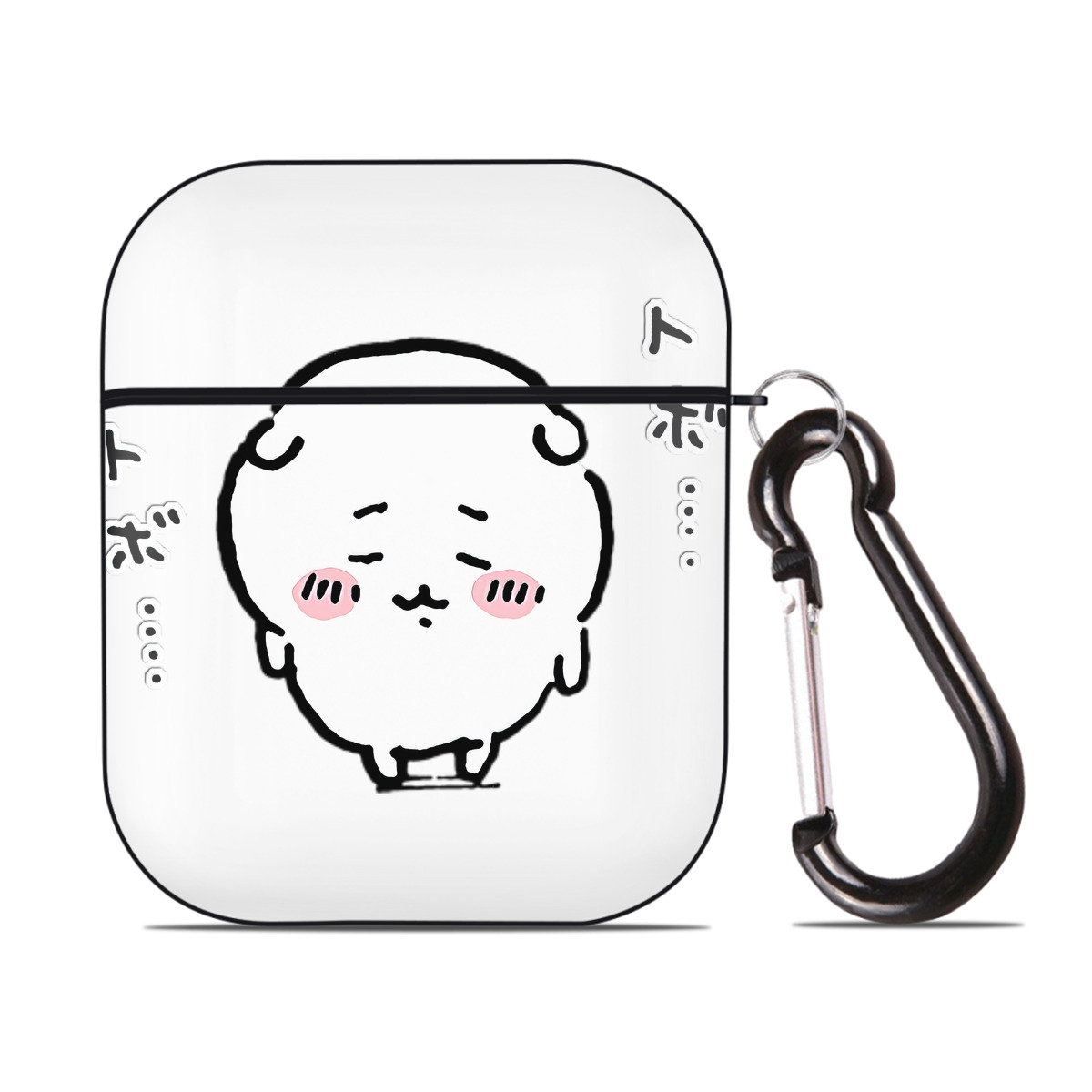 （画像用） ちいかわ ちいかわ Chii-kawa chiikawa AirPods 第2世代保護ケース ハードシェル ブラック 耐衝撃・防指紋・カラビナ付き