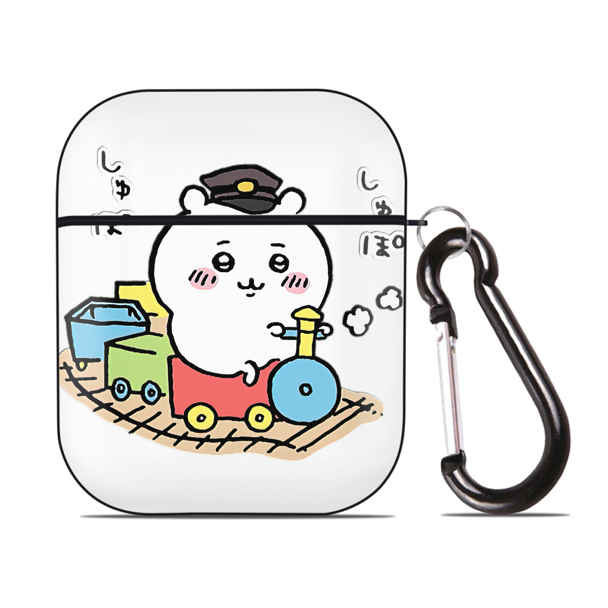 （画像用） ちいかわ ちいかわ Chii-kawa chiikawa AirPods 第2世代保護ケース ハードシェル ブラック 耐衝撃・防指紋・カラビナ付き
