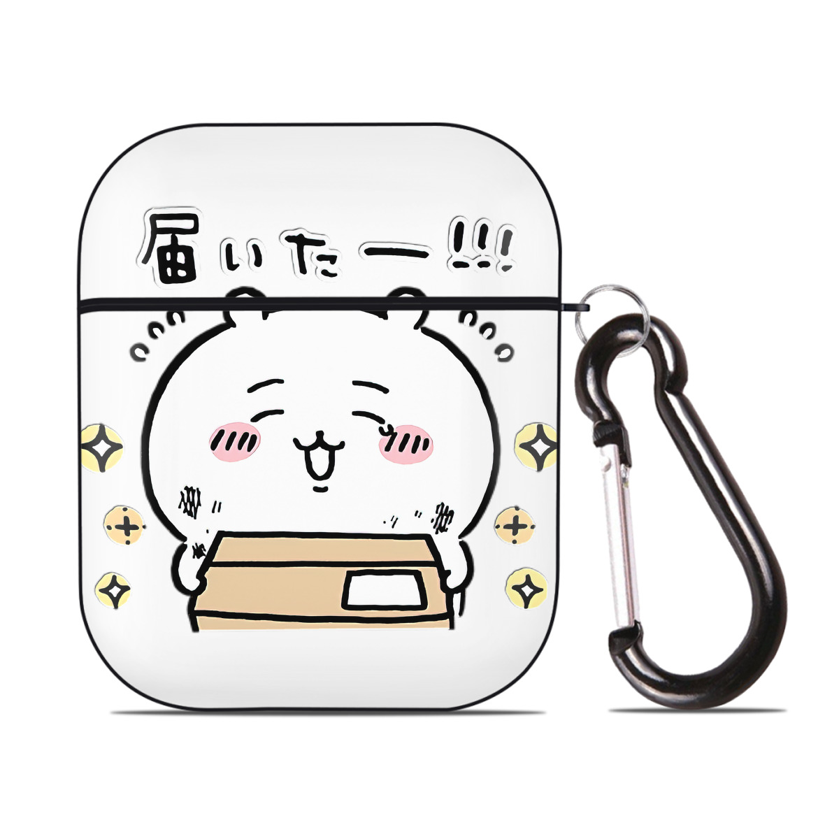 （画像用） ちいかわ ちいかわ Chii-kawa chiikawa AirPods 第2世代保護ケース ハードシェル ブラック 耐衝撃・防指紋・カラビナ付き