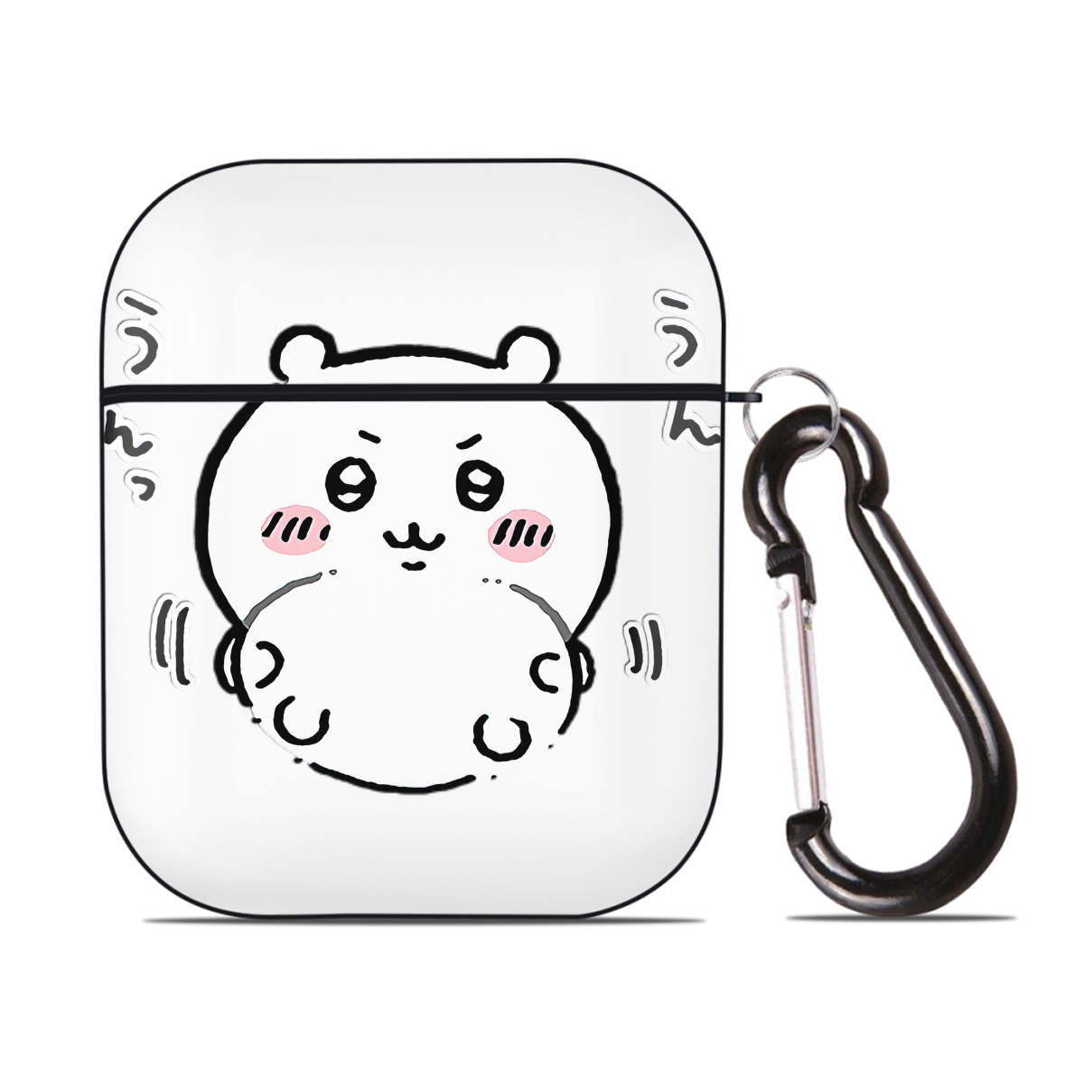 （画像用） ちいかわ ちいかわ Chii-kawa chiikawa AirPods 第2世代保護ケース ハードシェル ブラック 耐衝撃・防指紋・カラビナ付き