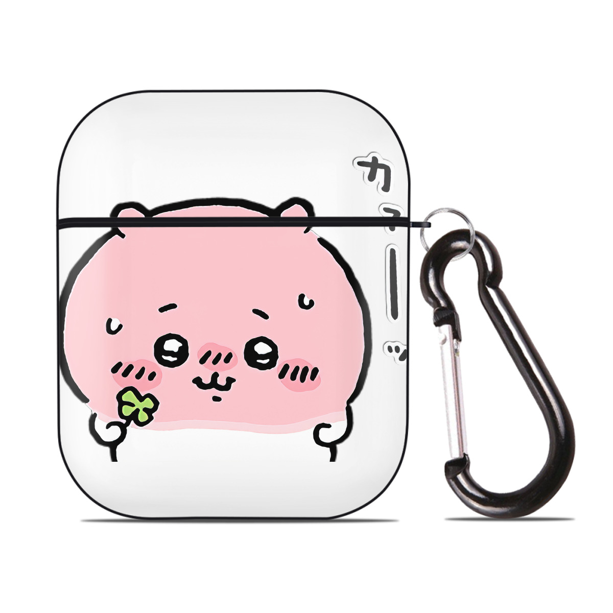 （画像用） ちいかわ ちいかわ Chii-kawa chiikawa AirPods 第2世代保護ケース ハードシェル ブラック 耐衝撃・防指紋・カラビナ付き