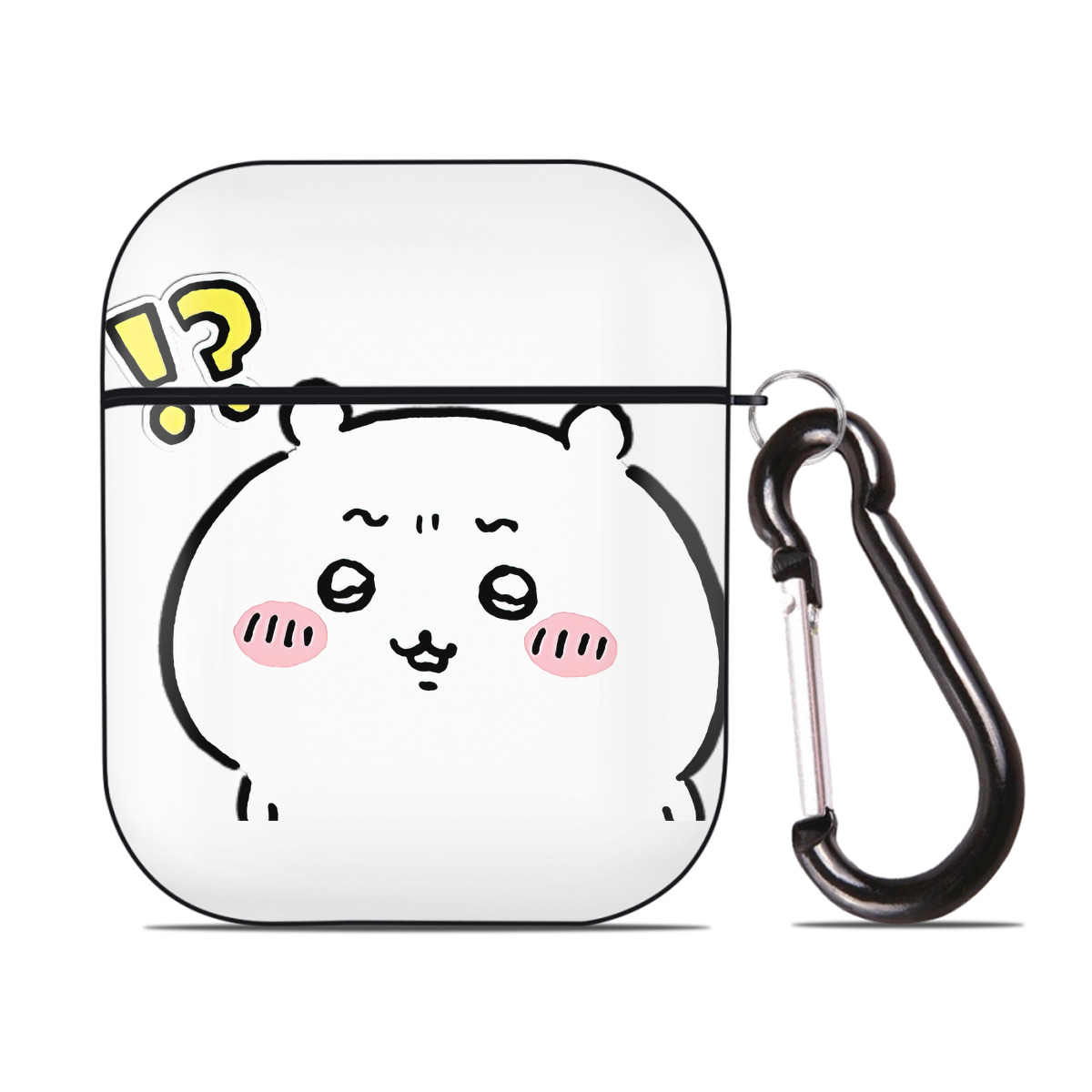 （画像用） ちいかわ ちいかわ Chii-kawa chiikawa AirPods 第2世代保護ケース ハードシェル ブラック 耐衝撃・防指紋・カラビナ付き