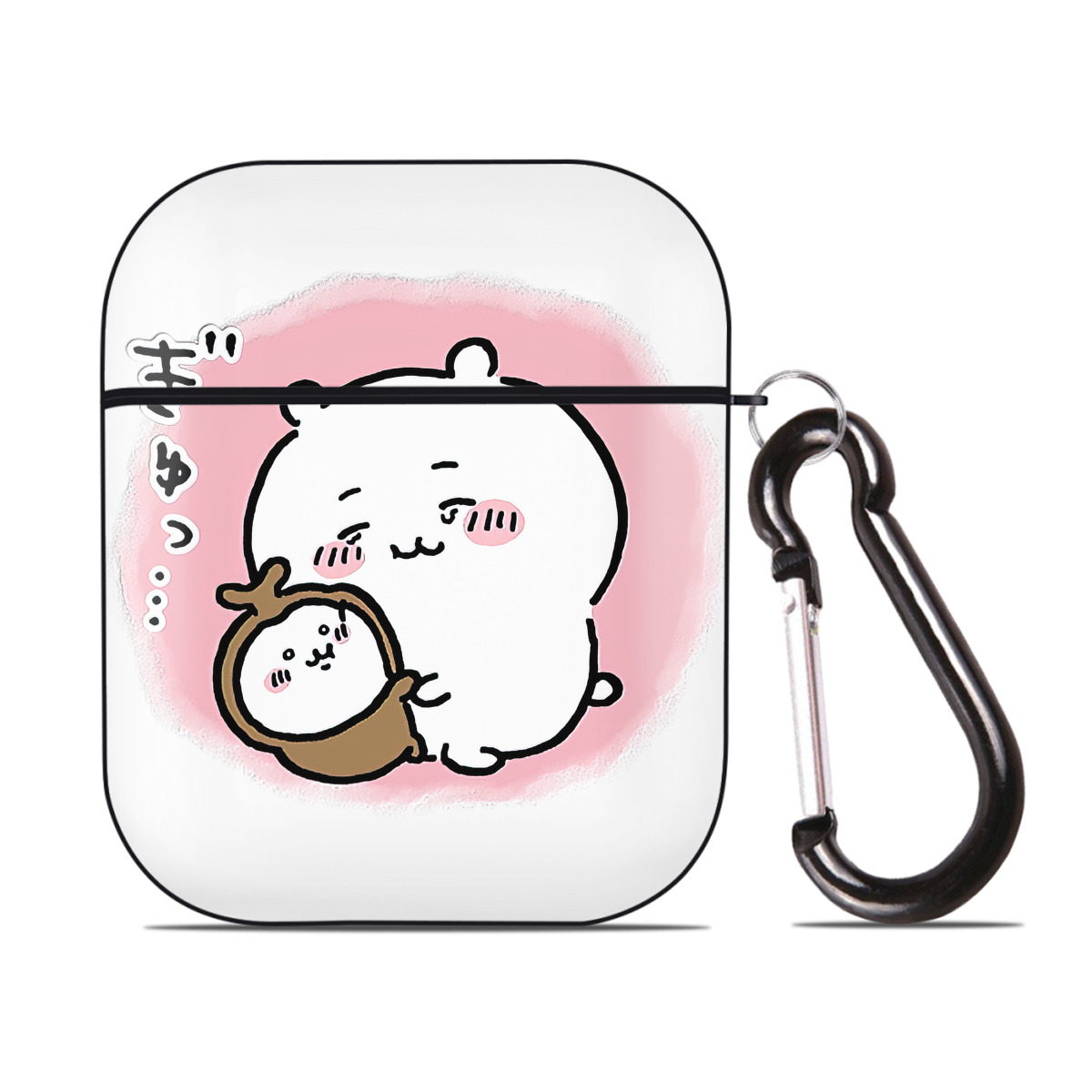 （画像用） ちいかわ ちいかわ Chii-kawa chiikawa AirPods 第2世代保護ケース ハードシェル ブラック 耐衝撃・防指紋・カラビナ付き