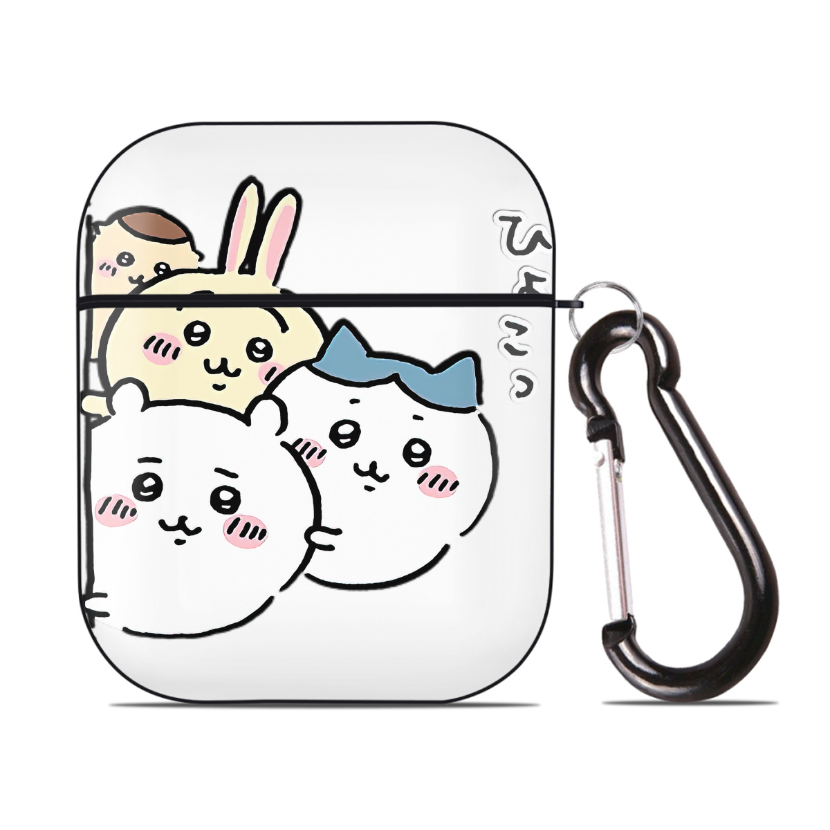 （画像用） ちいかわ ちいかわ Chii-kawa chiikawa AirPods 第2世代保護ケース ハードシェル ブラック 耐衝撃・防指紋・カラビナ付き