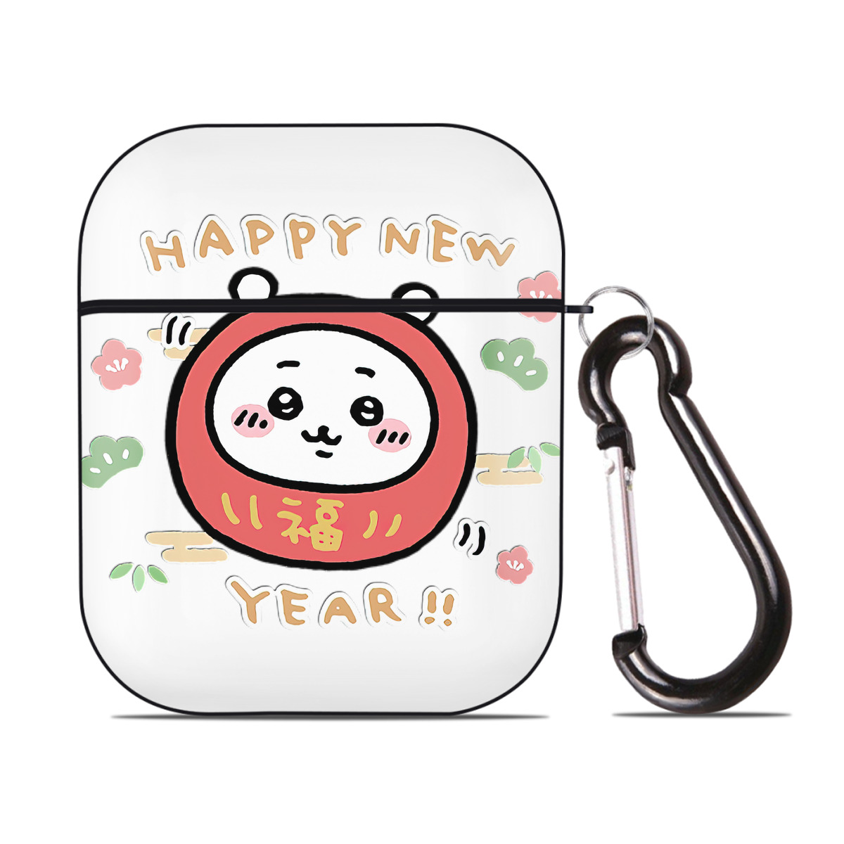 （画像用） ちいかわ ちいかわ Chii-kawa chiikawa AirPods 第2世代保護ケース ハードシェル ブラック 耐衝撃・防指紋・カラビナ付き