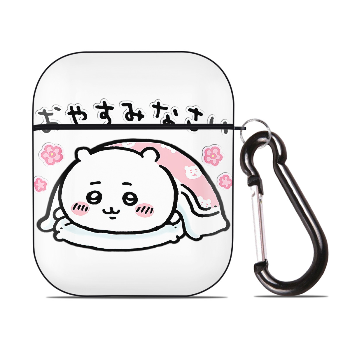 （画像用） ちいかわ ちいかわ Chii-kawa chiikawa AirPods 第2世代保護ケース ハードシェル ブラック 耐衝撃・防指紋・カラビナ付き